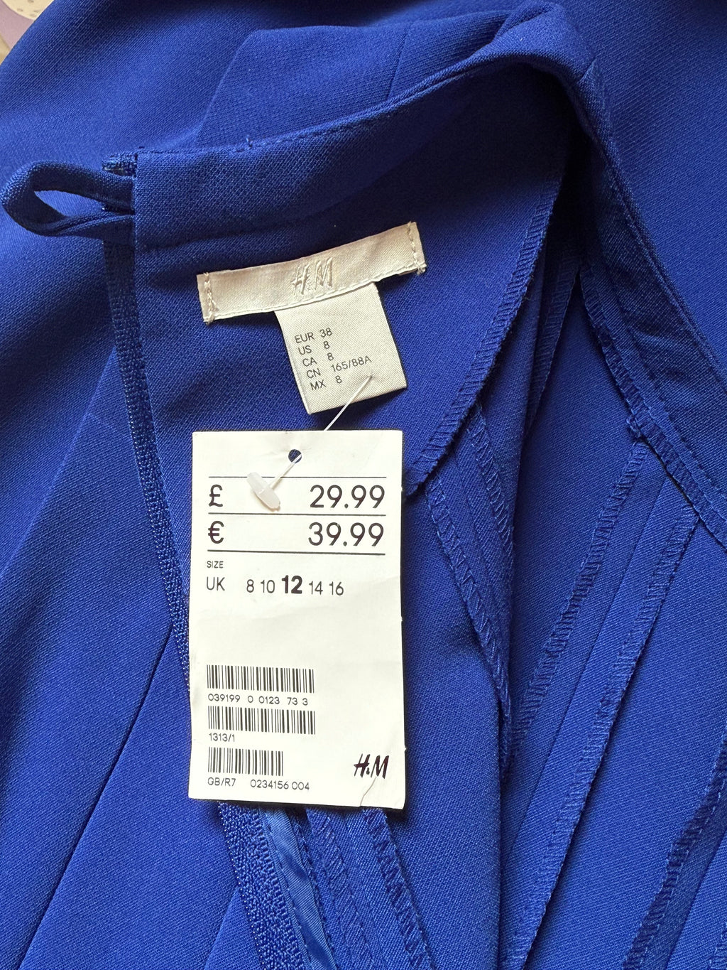 H&M NWT Royal Blue Fit & Flare Dress (US 8)