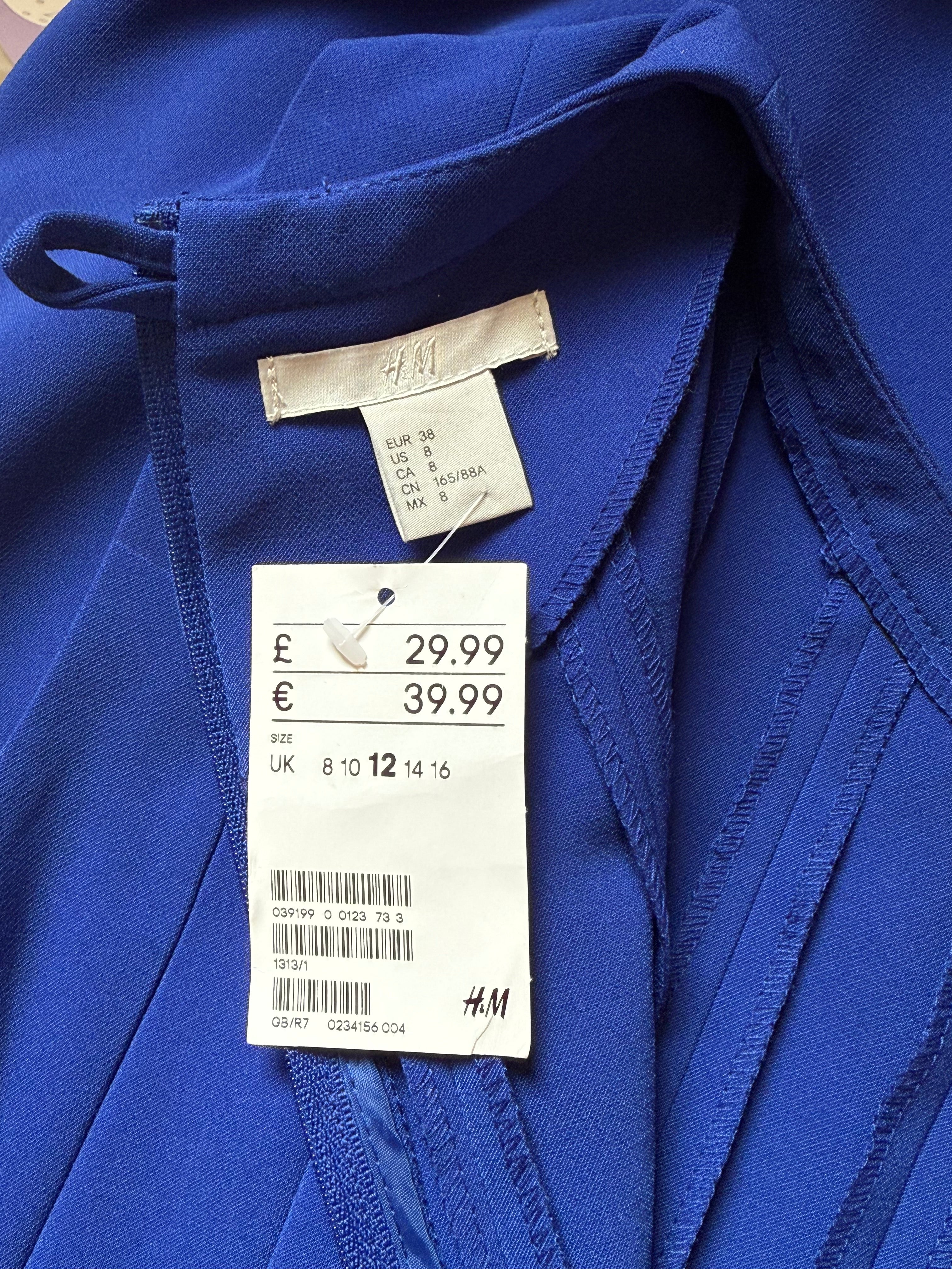 H&M NWT Royal Blue Fit & Flare Dress (US 8)