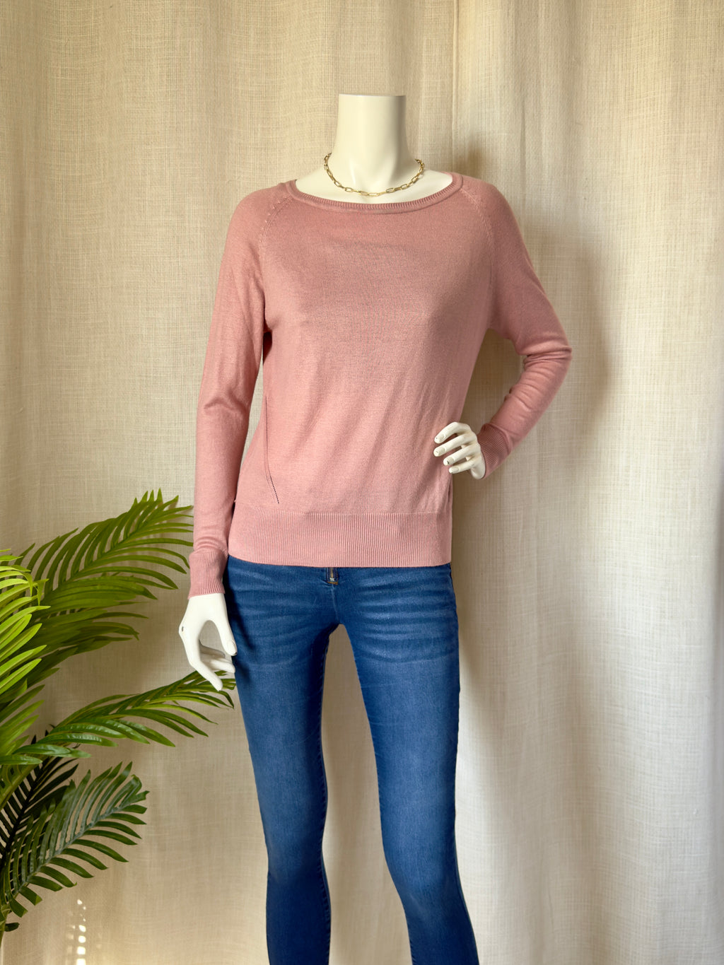 Stradivarius Basics Dusty Pink Knit Sweater | Medium