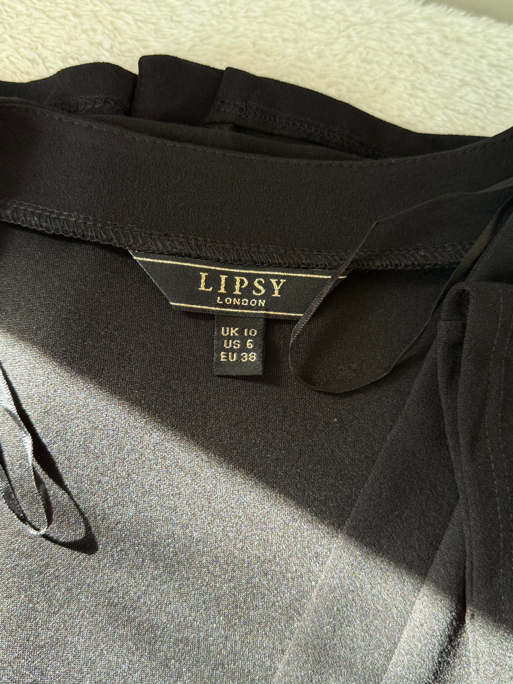 Lipsy London Black Belted Wrap Dress | UK 10 (Preloved)