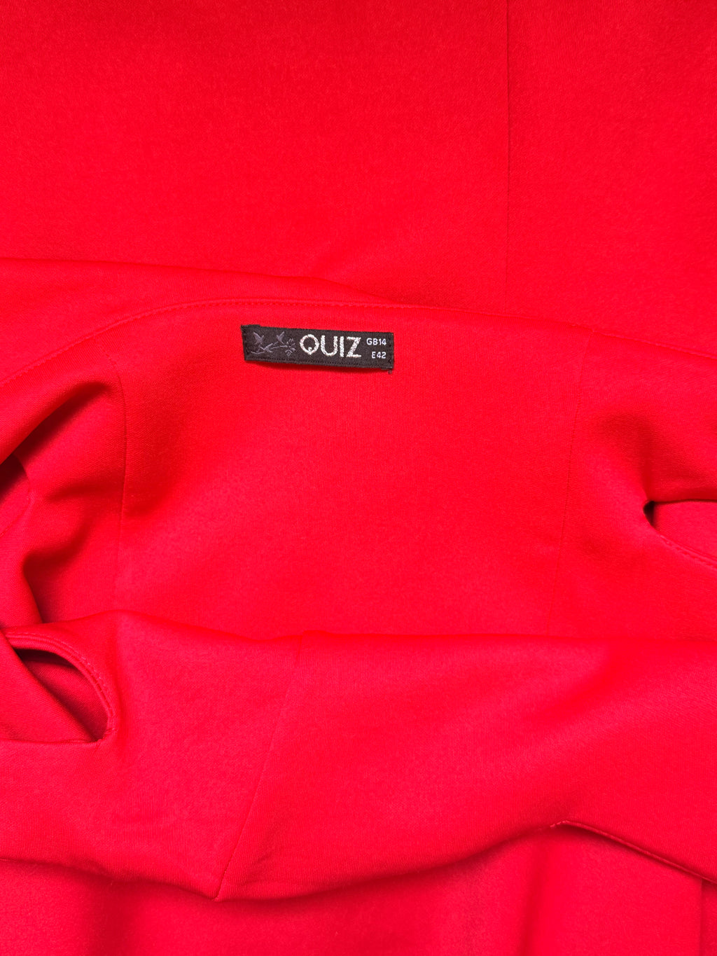 QUIZ Red Off-the-Shoulder Maxi Dress | Bardot Ruffle Evening Gown | UK 14 / EUR 42
