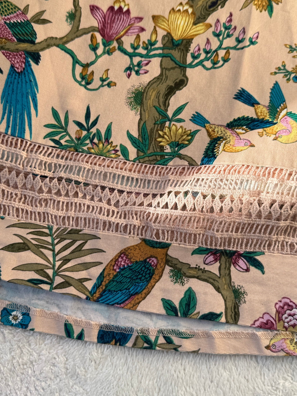 V&A by Oasis Chinoiserie Bird Print Midi Dress | UK 10