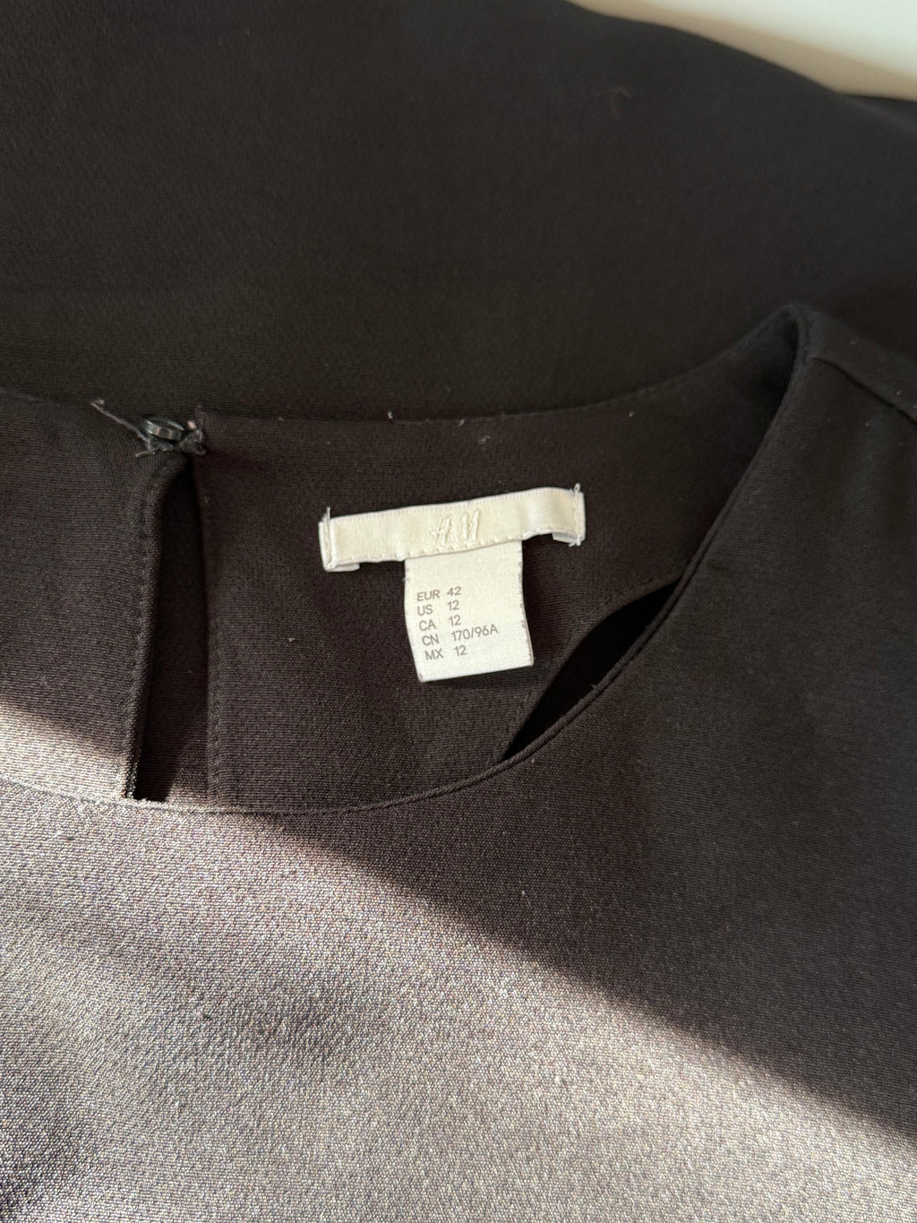 H&M Black Three-Quarter Sleeve Tunic Dress | US 12