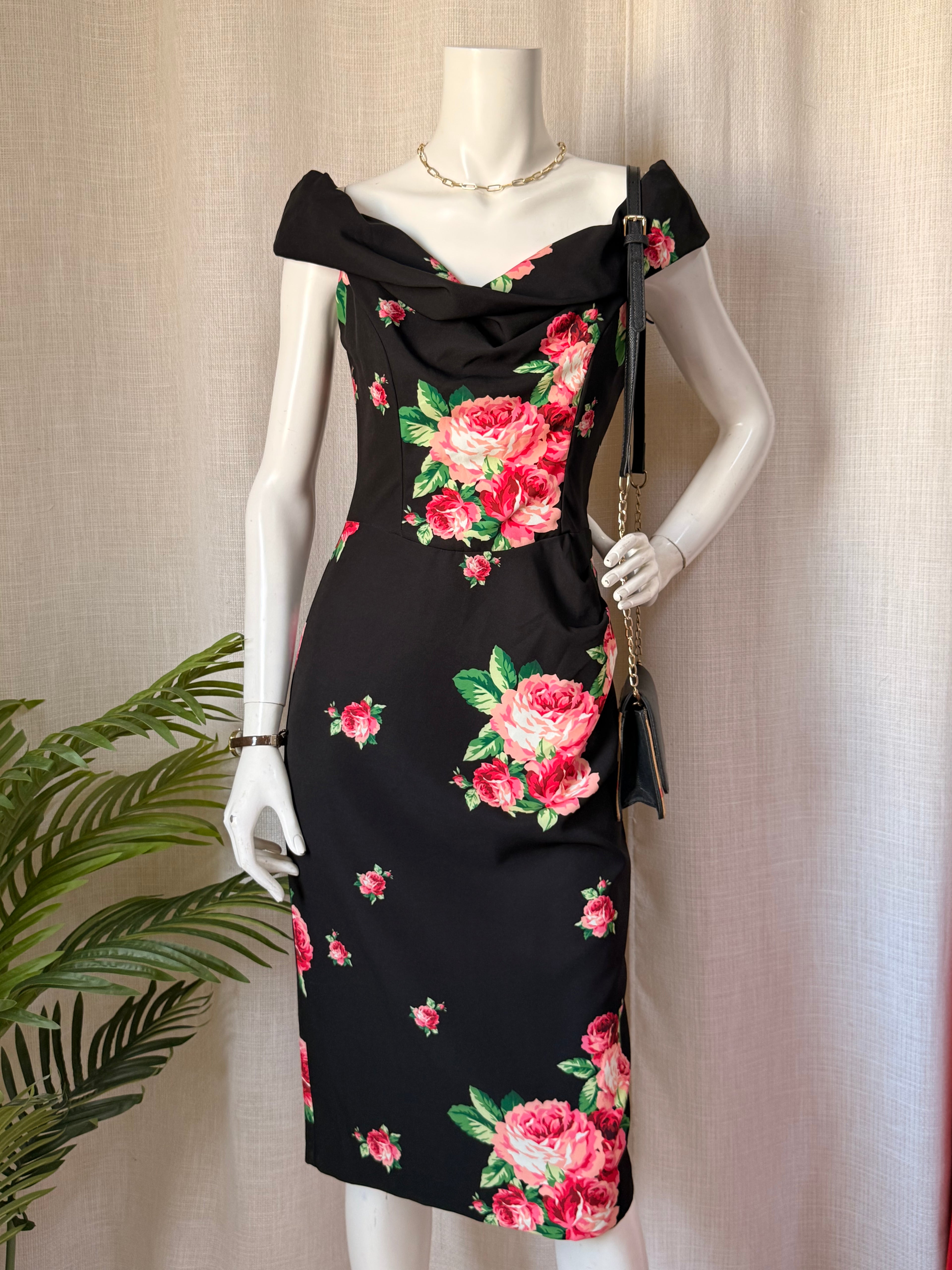 🌹 Vintage Glamour: The Pretty Dress Company Wiggle Dress (UK 10)