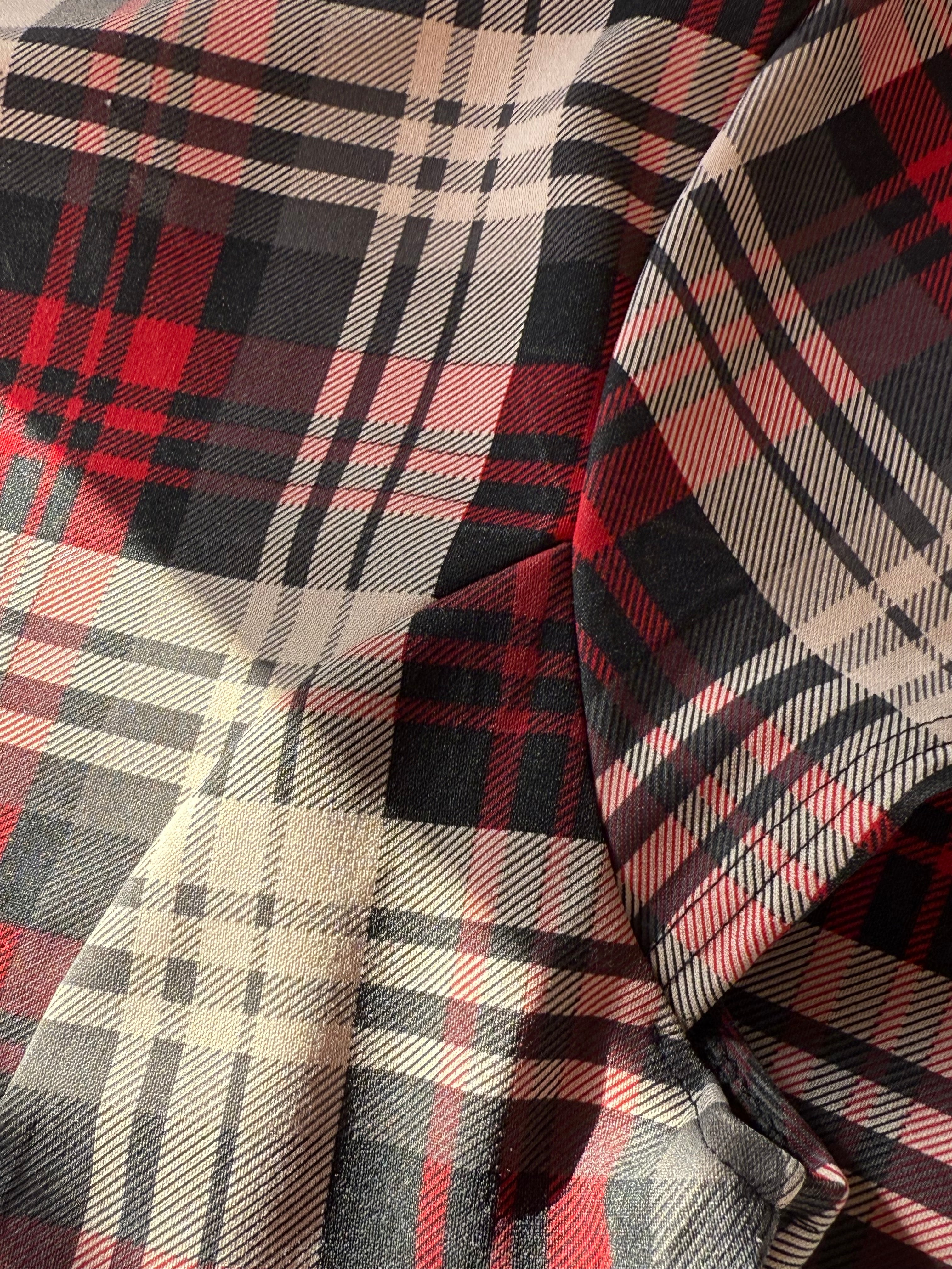STELLA MORGAN Red Plaid Peter Pan Collar Dress | UK 16