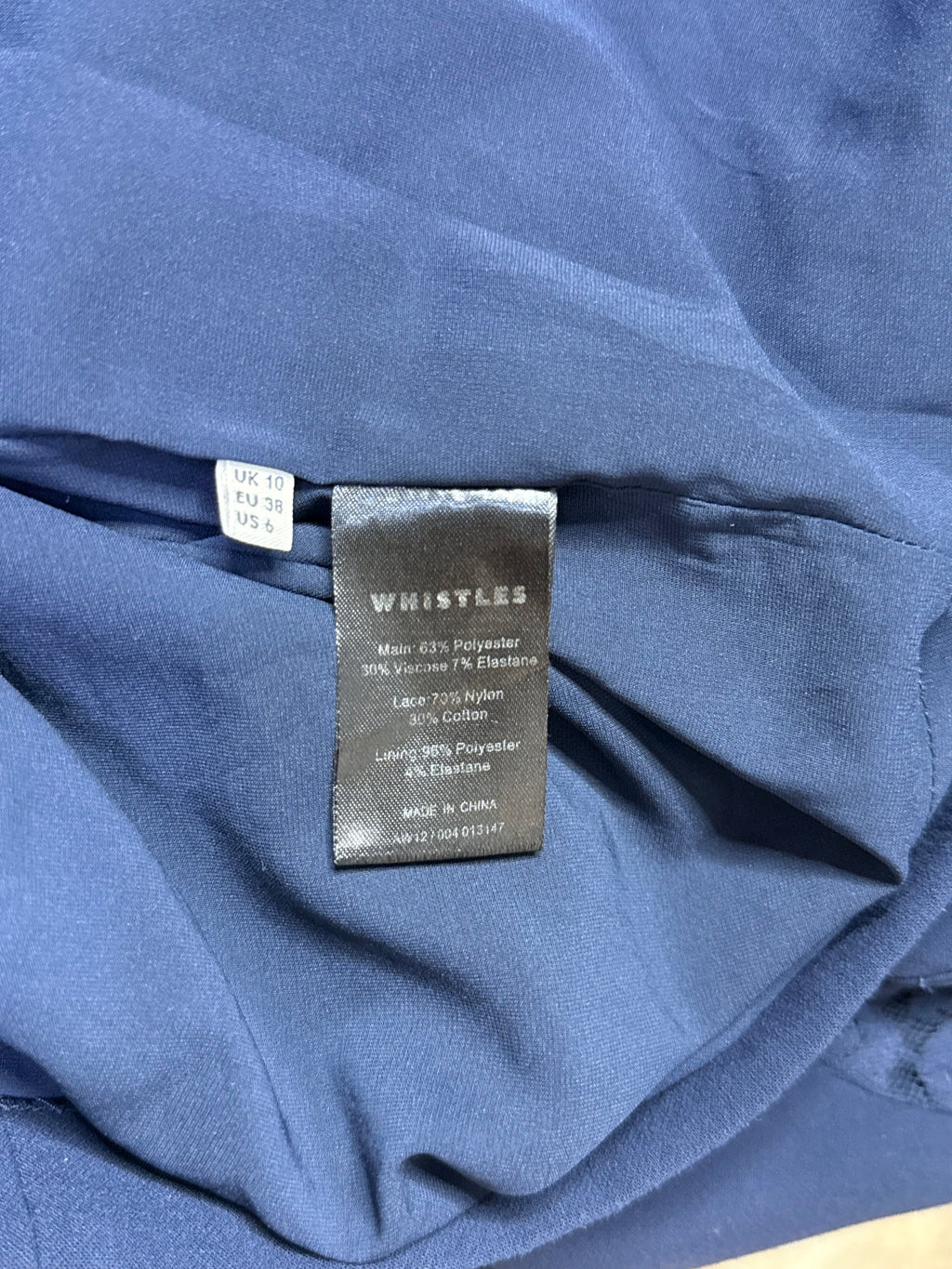 Whistles Navy Blue Lace Trim Shift Dress – UK 10 / US 6 | Medium