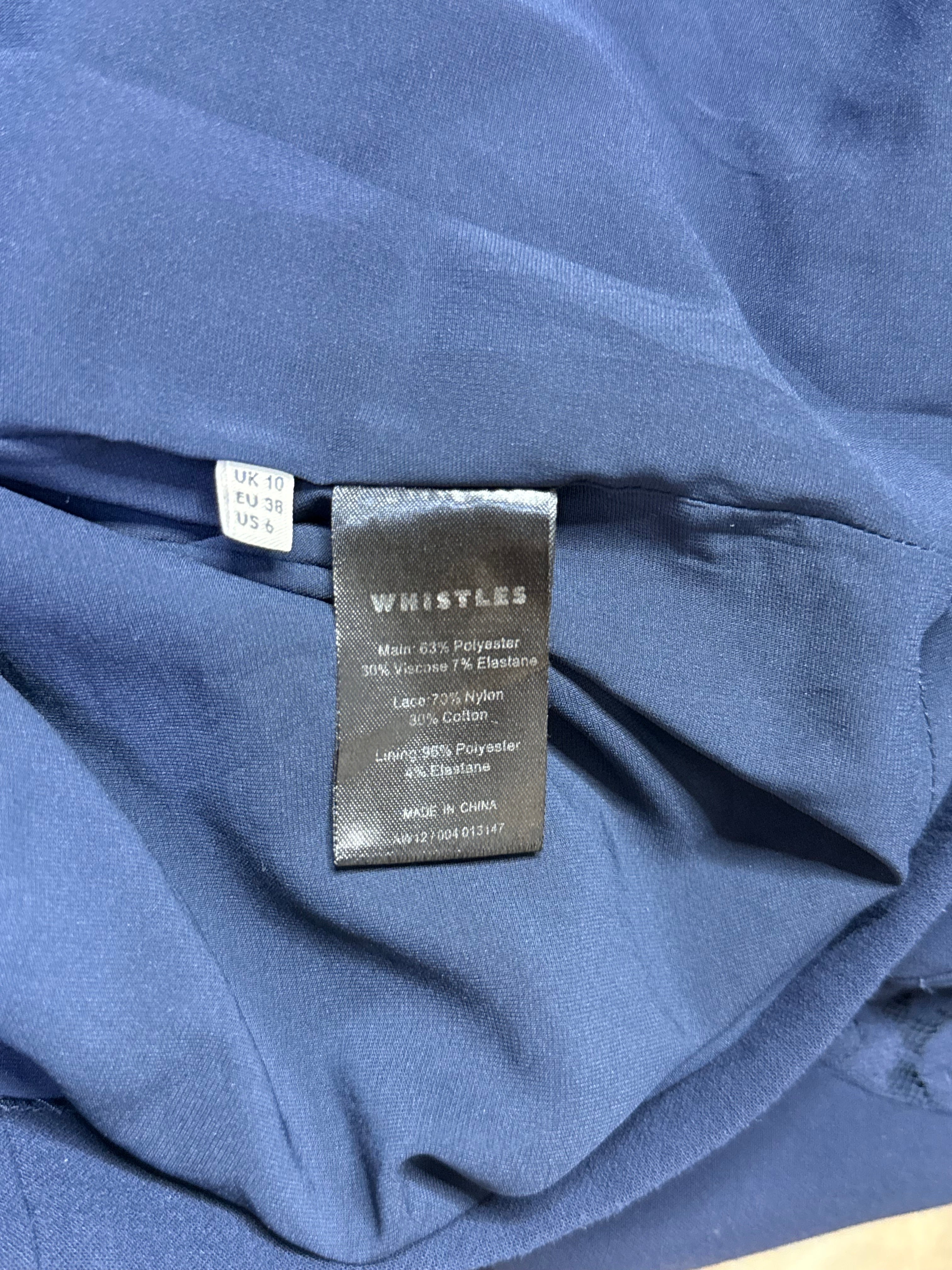 Whistles Navy Blue Lace Trim Shift Dress – UK 10 / US 6 | Medium