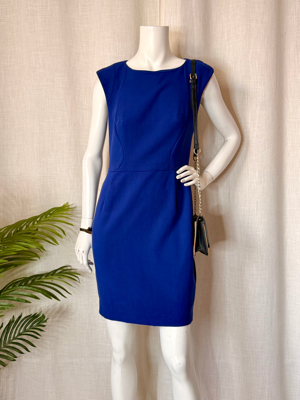 French Connection Royal Blue Sheath Mini Dress - Size UK 12 / US 8 (Bust 34")