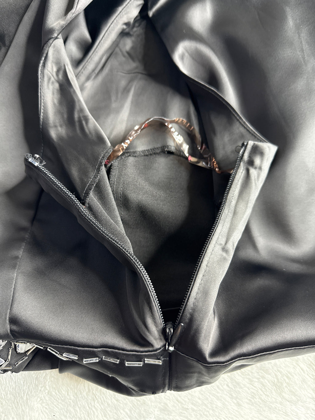 Lipsy London Black Embellished Mini Dress (US 6 / M)