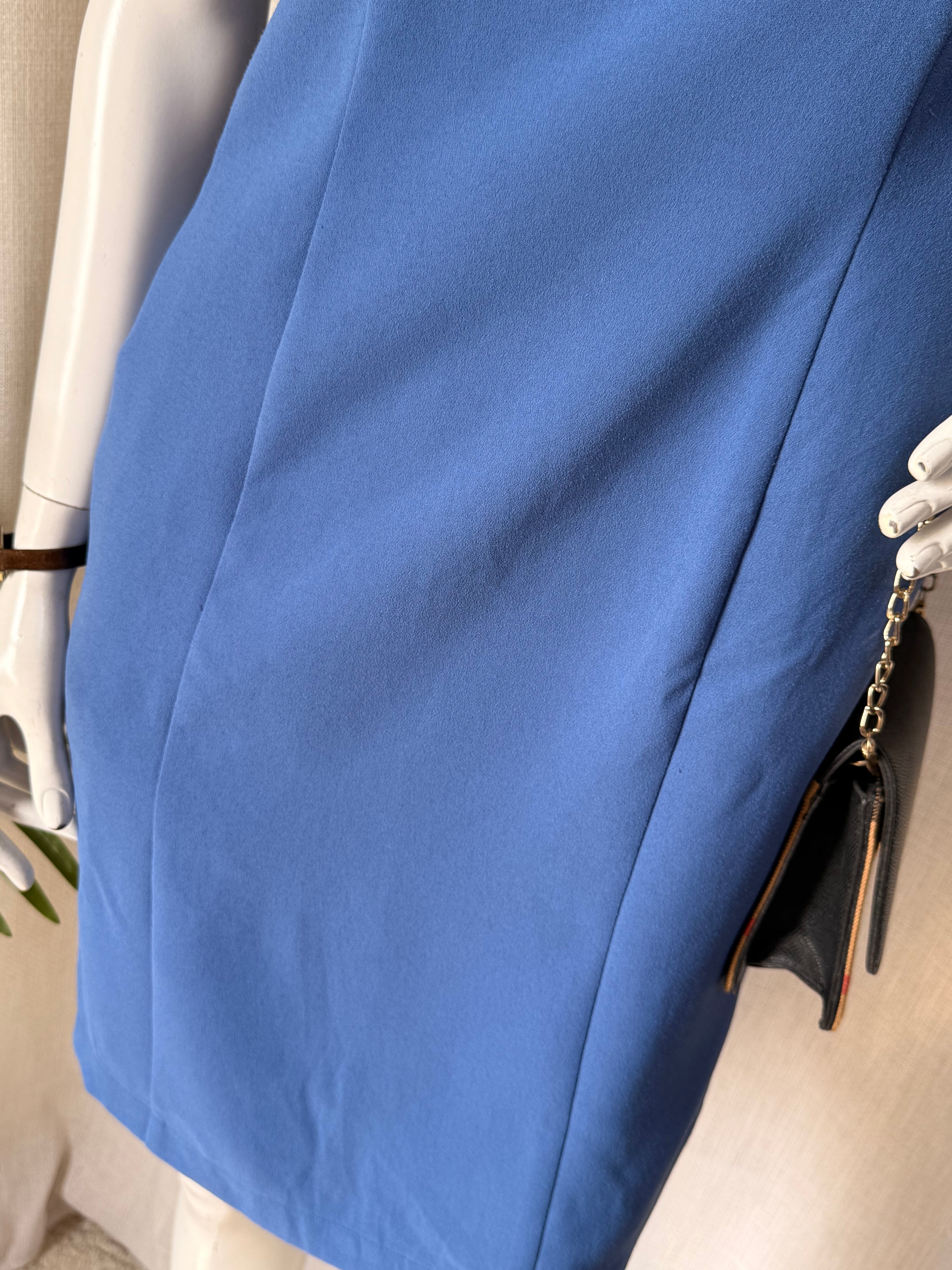 Cornflower Blue Sleeveless Sheath Dress – Size L | Elegant Work & Occasion Dress