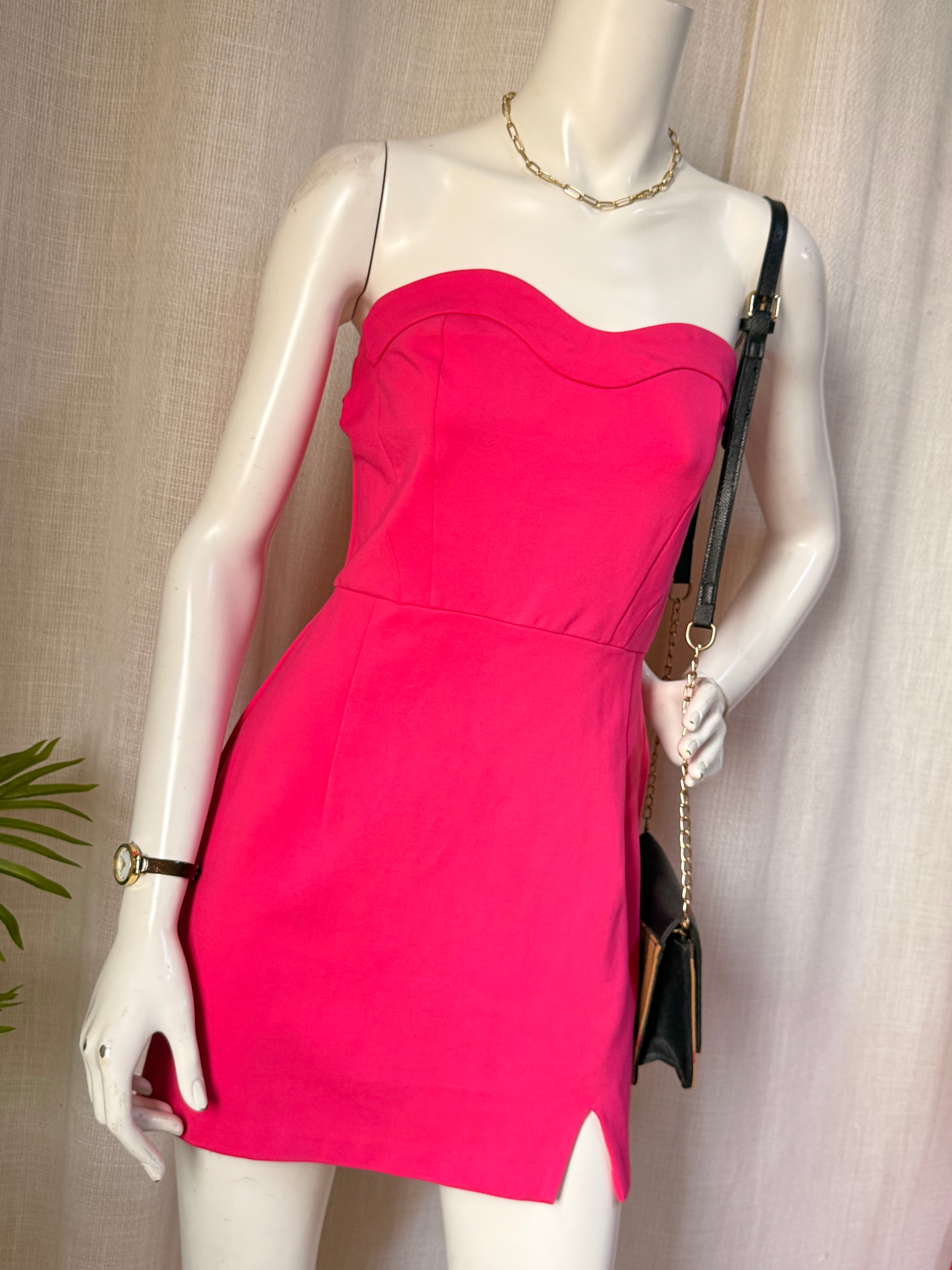 Hollister California Fuchsia Strapless Mini Dress (Medium)