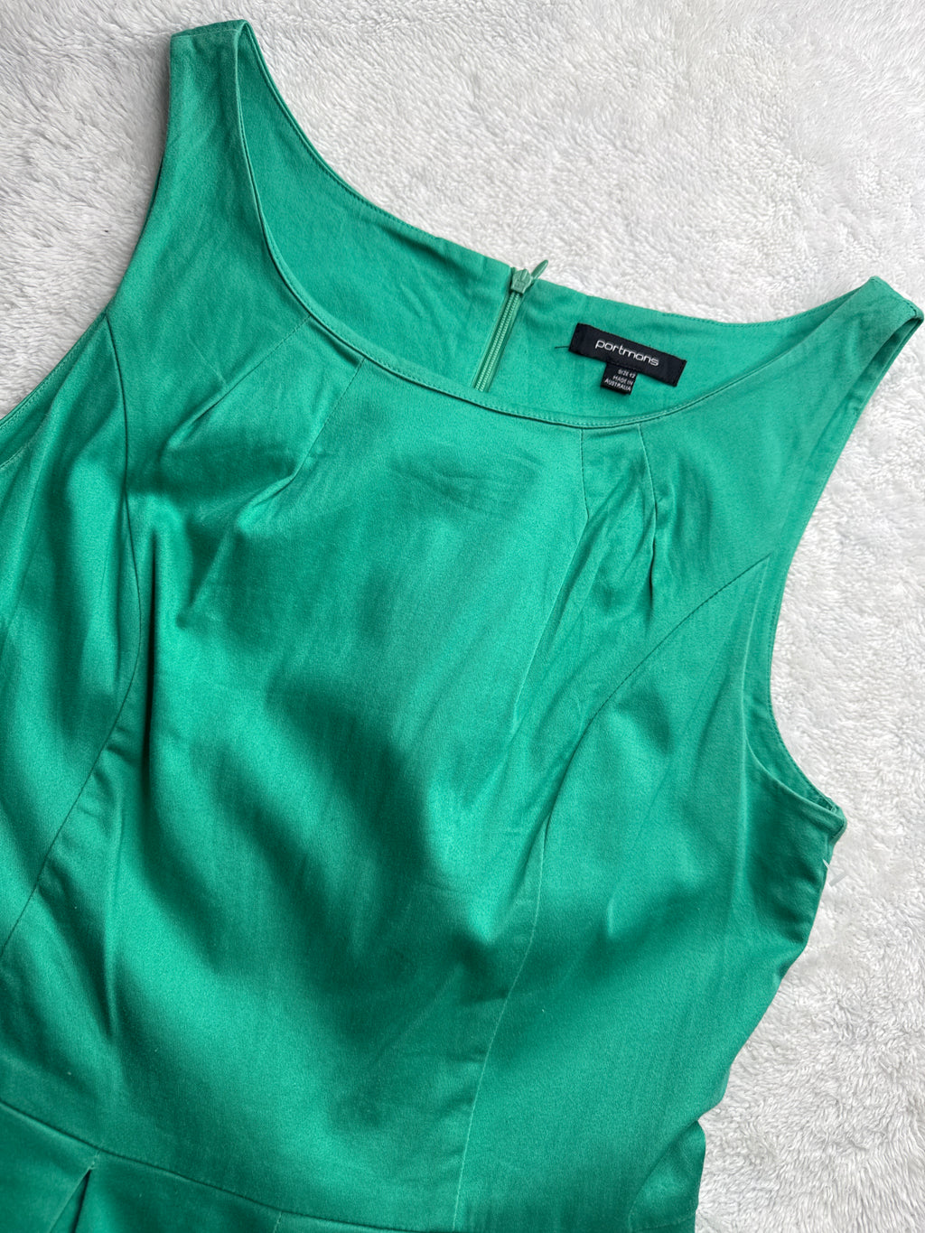 Portmans Green Pleated Dress (Large)