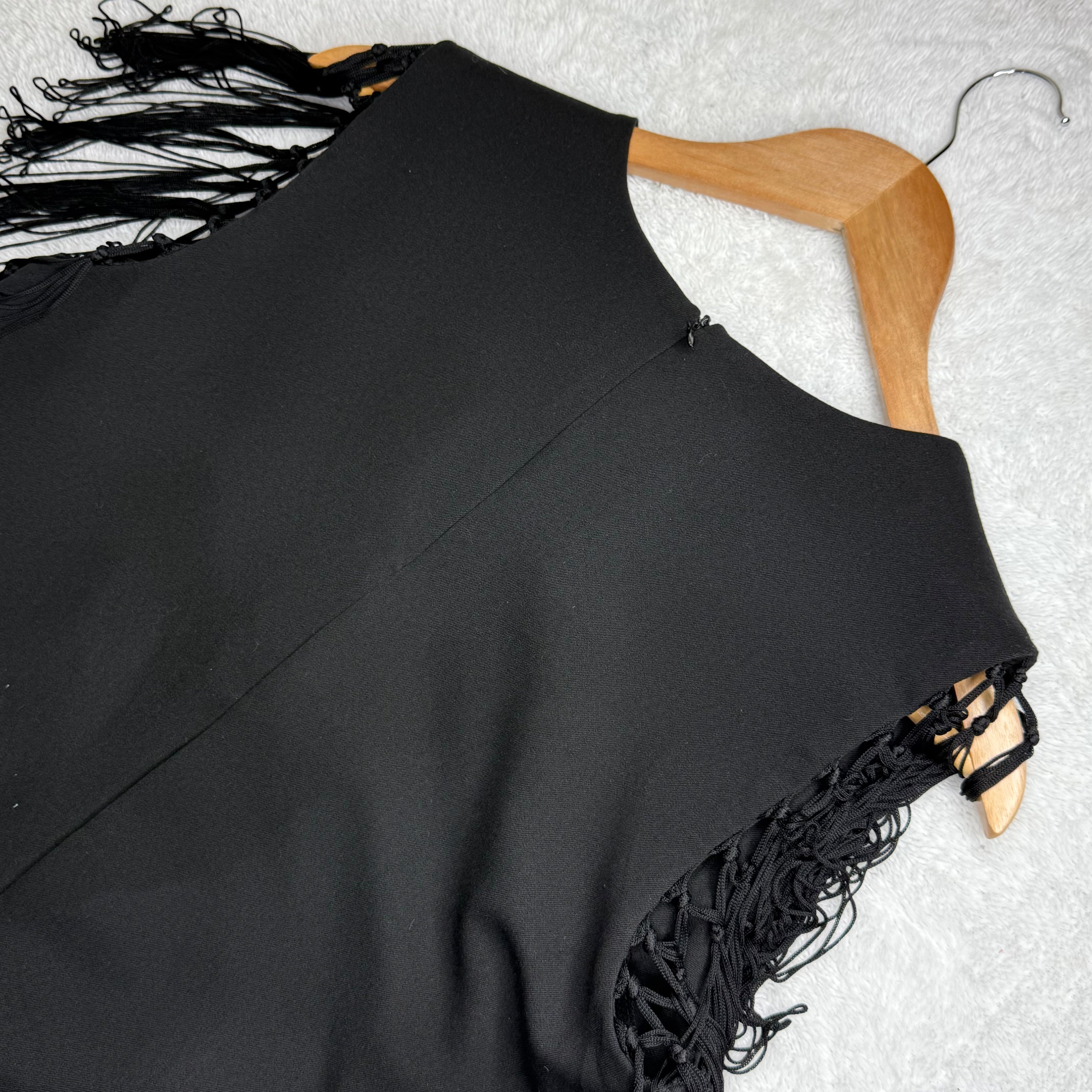 Forever 21 Black Shift Dress with Fringe Sleeves