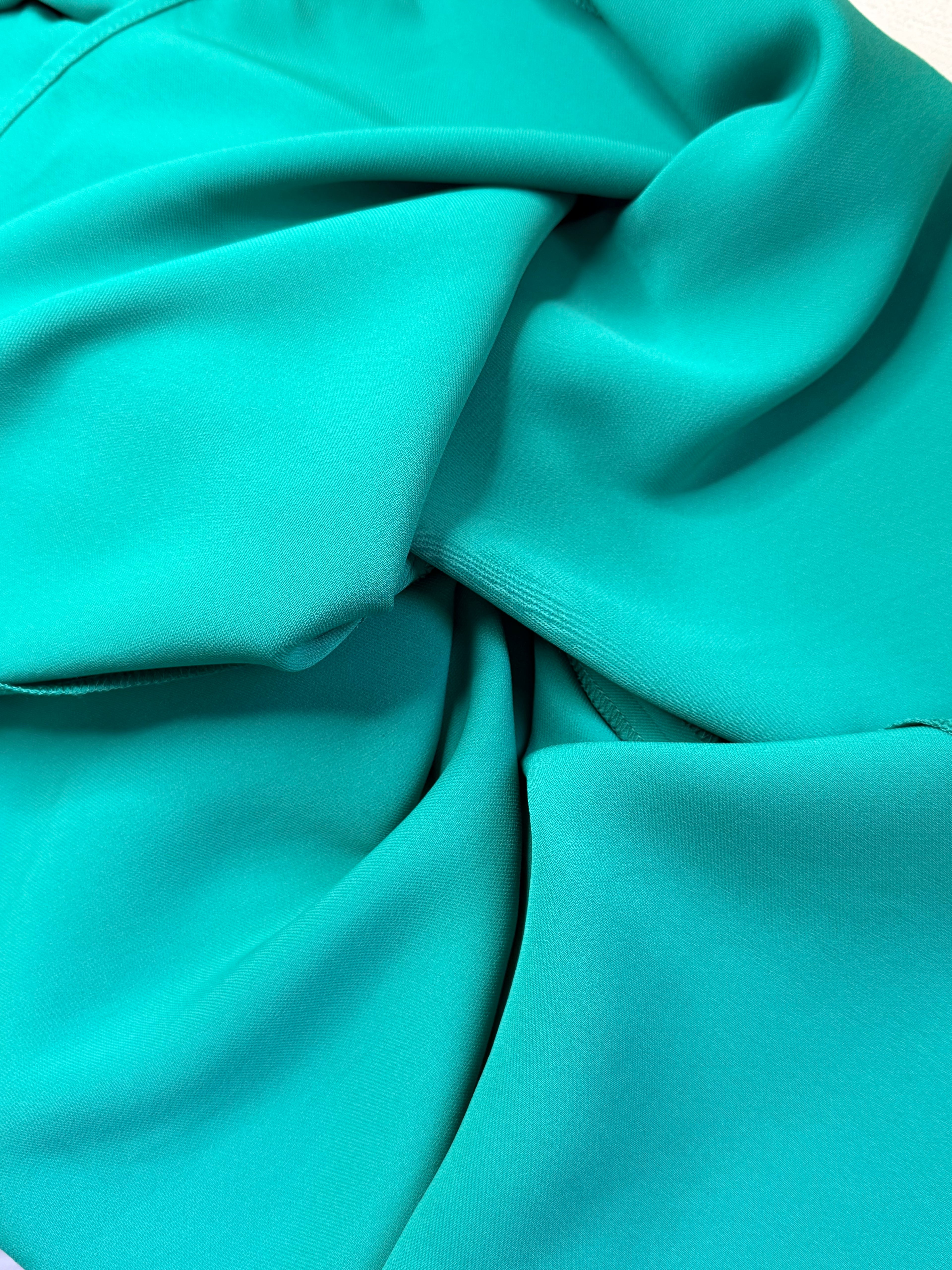 Zara Emerald Green V-Neck Puff Sleeve Shift Dress (Size M)