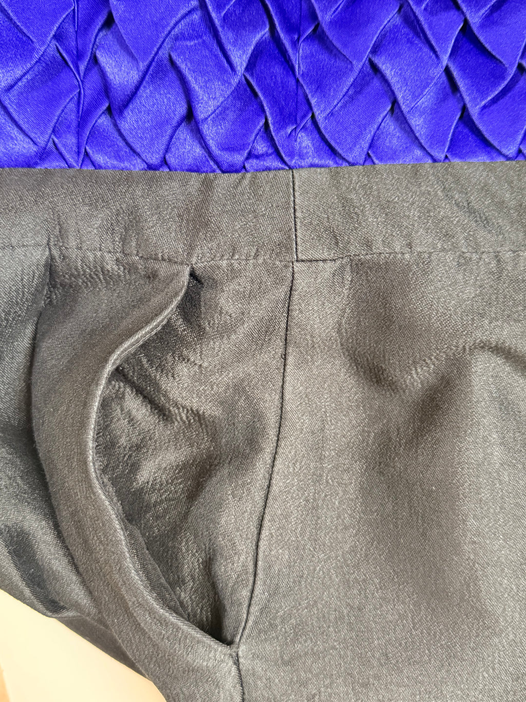 Reiss Indigo & Black Textured Mini Dress | UK 12 / USA 8 | Medium