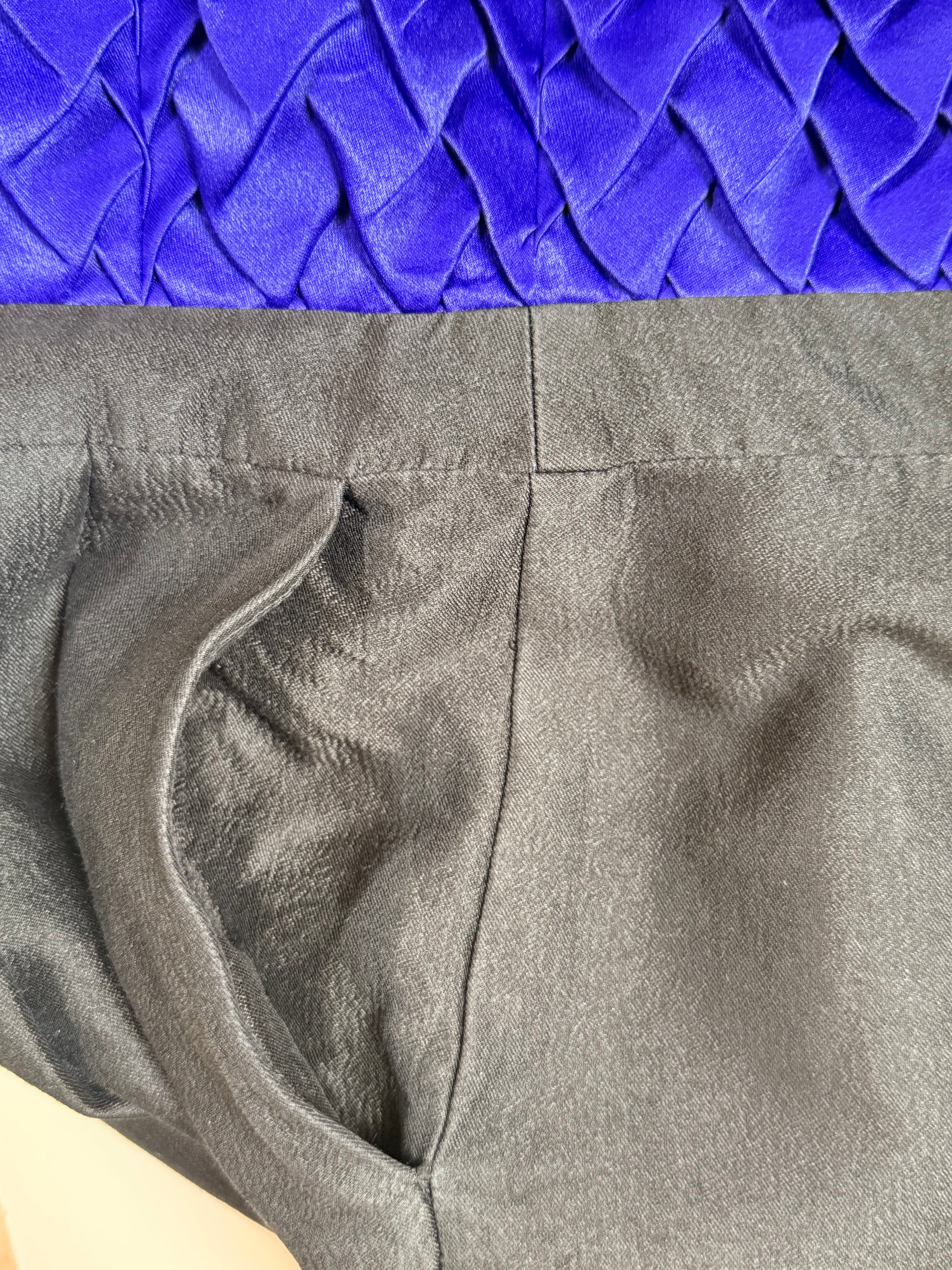 Reiss Indigo & Black Textured Mini Dress | UK 12 / USA 8 | Medium