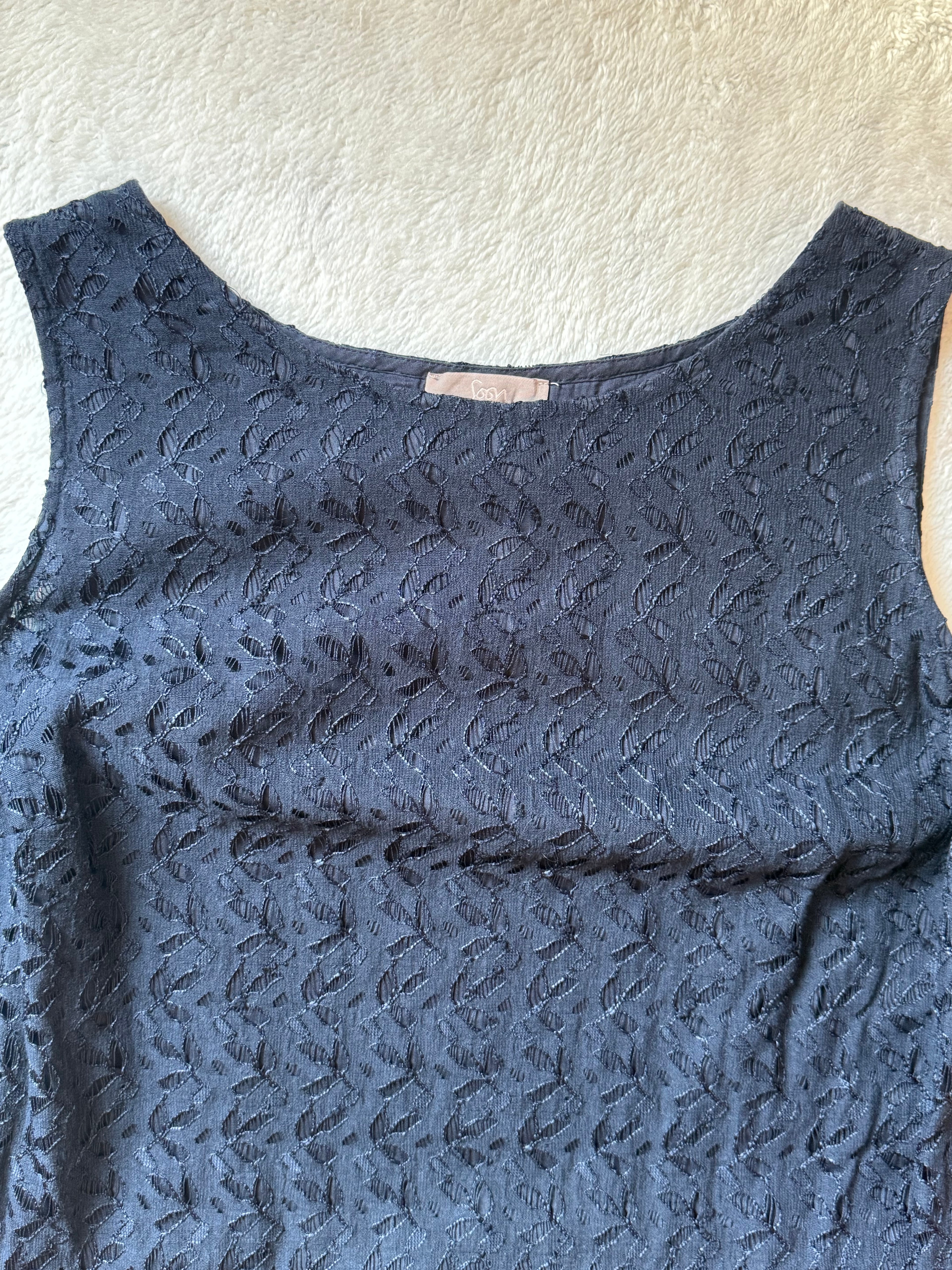 Soon Plus Size Navy Blue Lace Sheath Dress (UK 18)