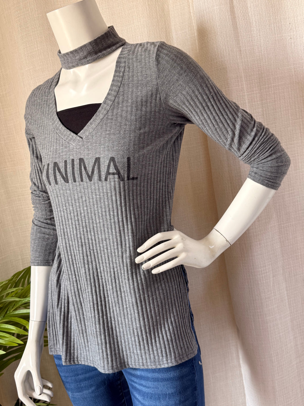 Reline "Minimal" Ribbed Cut-Out Top | Small