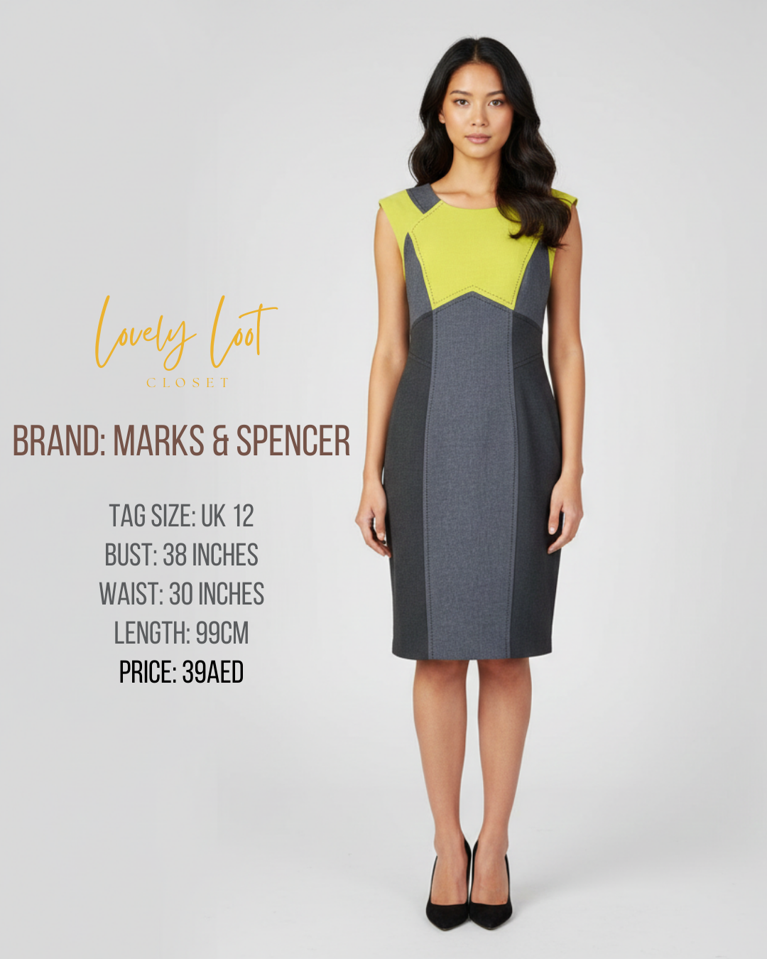 🍸 Timeless Quality: Marks & Spencer Color-Block Dress (UK 12)