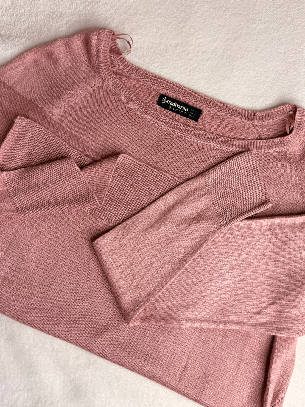Stradivarius Basics Dusty Pink Knit Sweater | Medium
