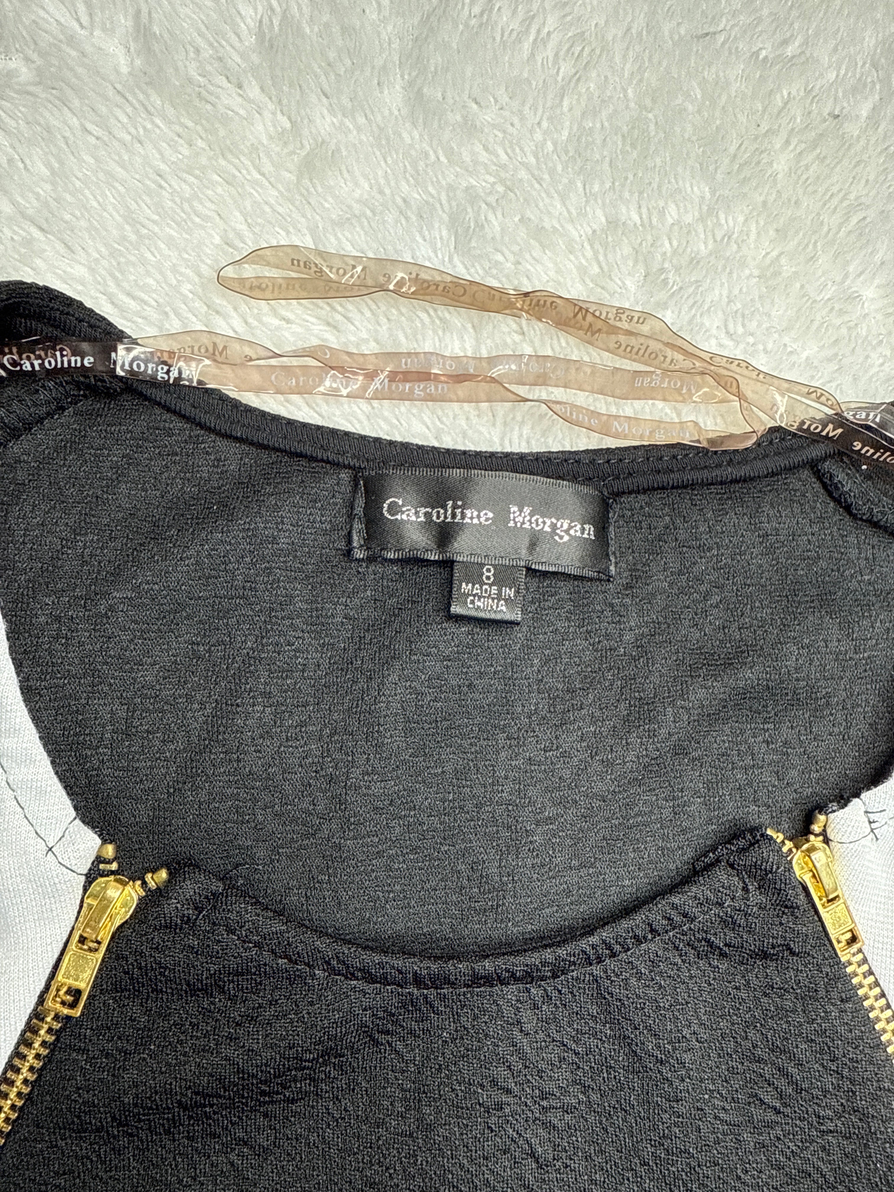 Caroline Morgan Black & White Color Block Dress (8 / Medium)