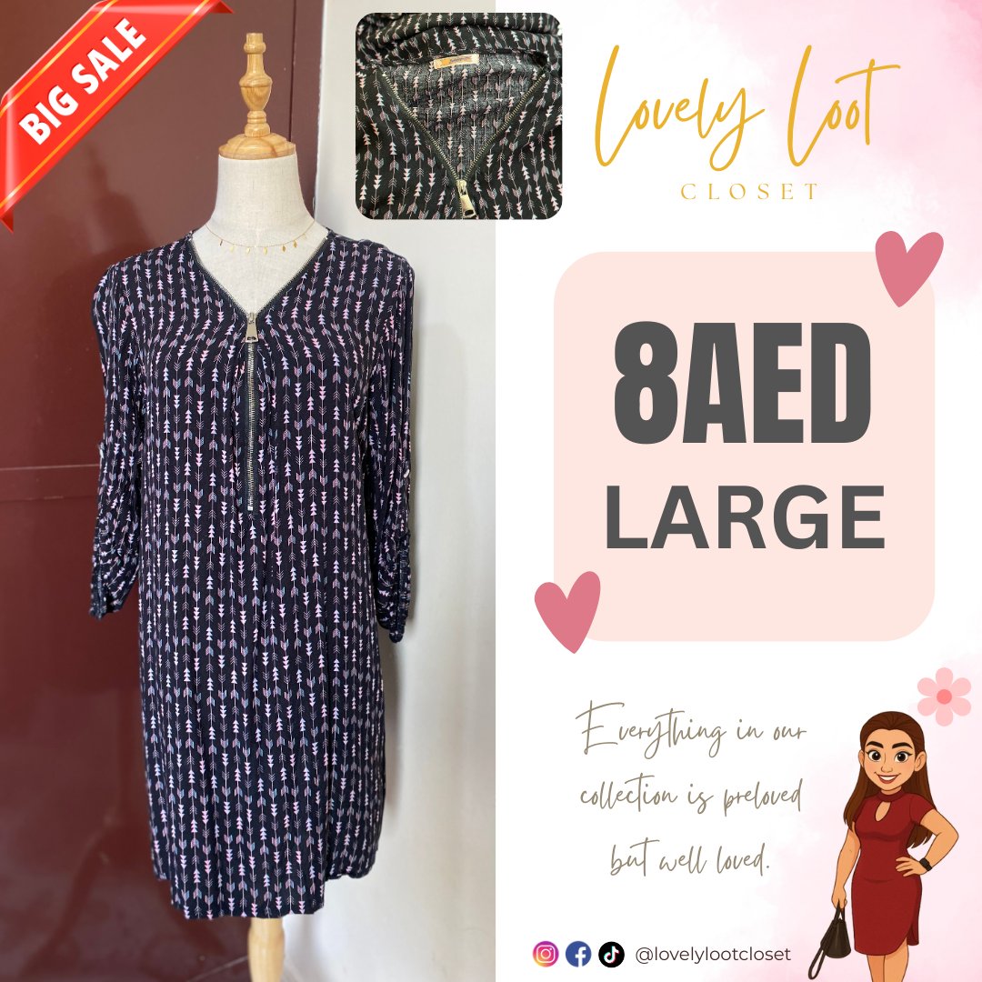 Zip-Front Tunic Dress