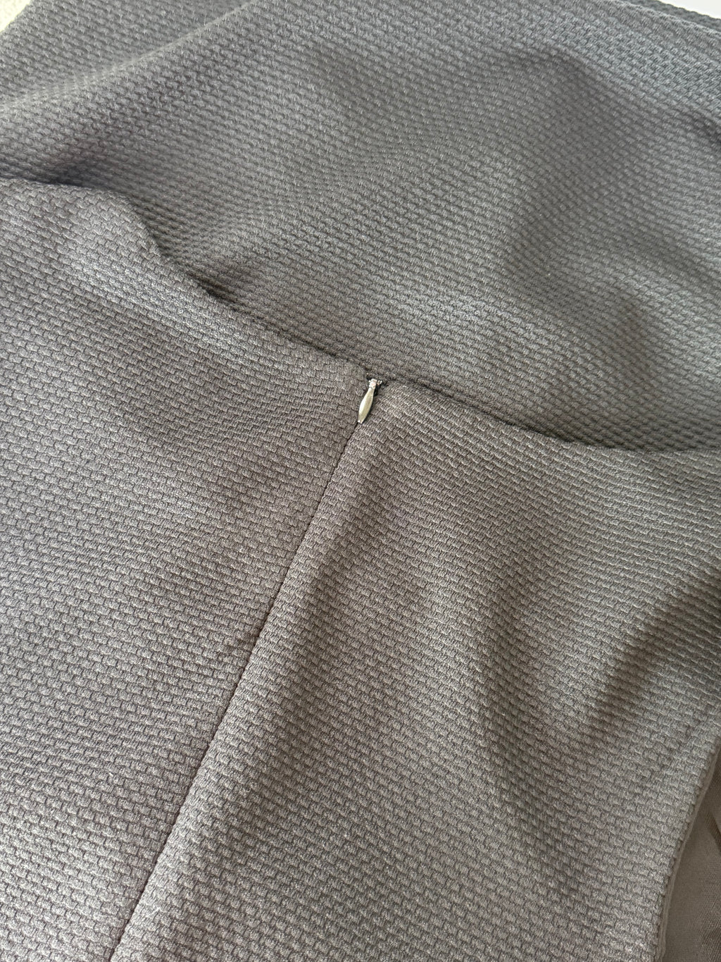 Black Sleeveless Textured Maternity Dress | UK 12 (Preloved)