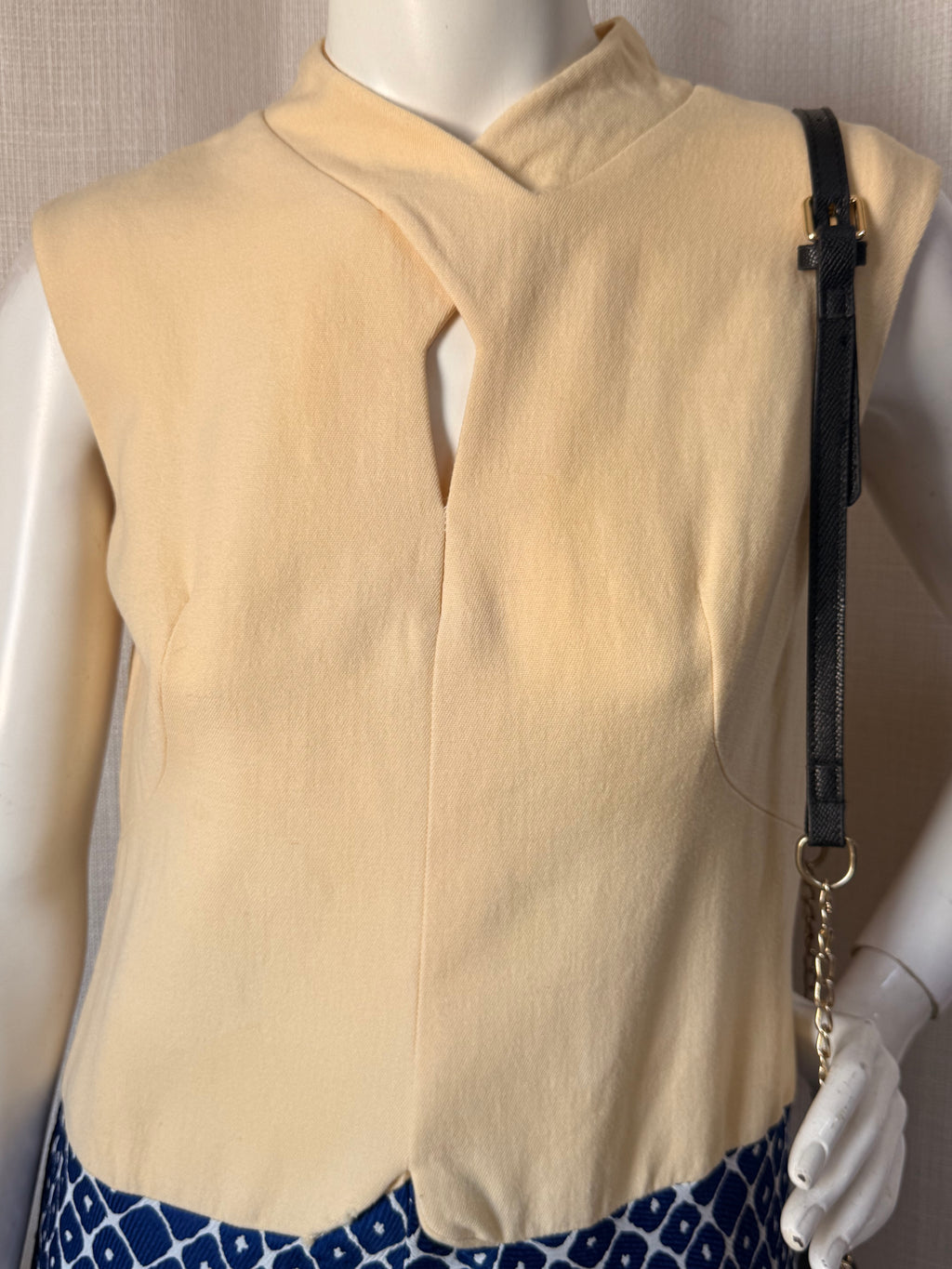 Vintage Erofus London Mod Dress - Yellow & Blue Geometric | UK 14 | Large