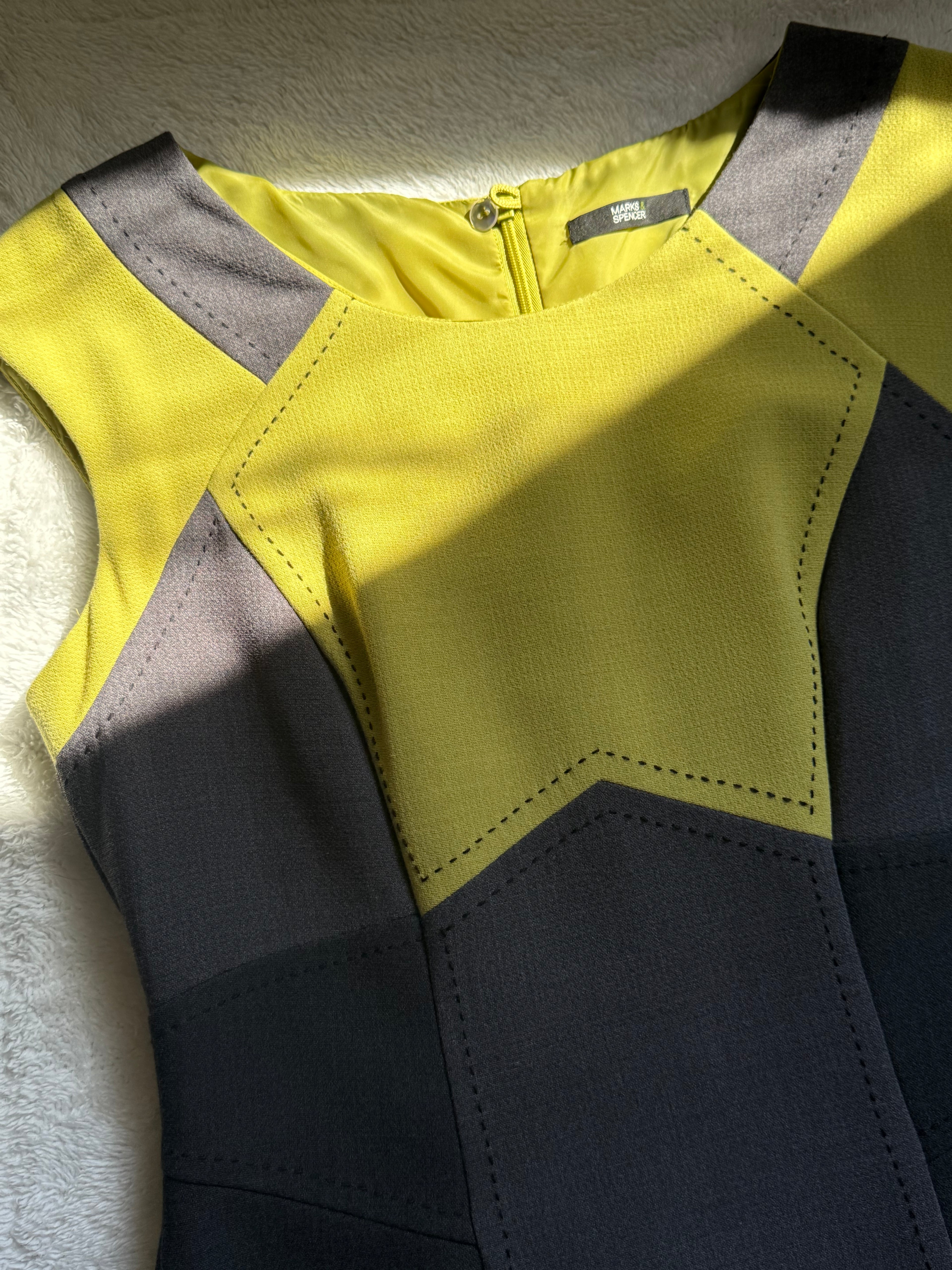 🍸 Timeless Quality: Marks & Spencer Color-Block Dress (UK 12)