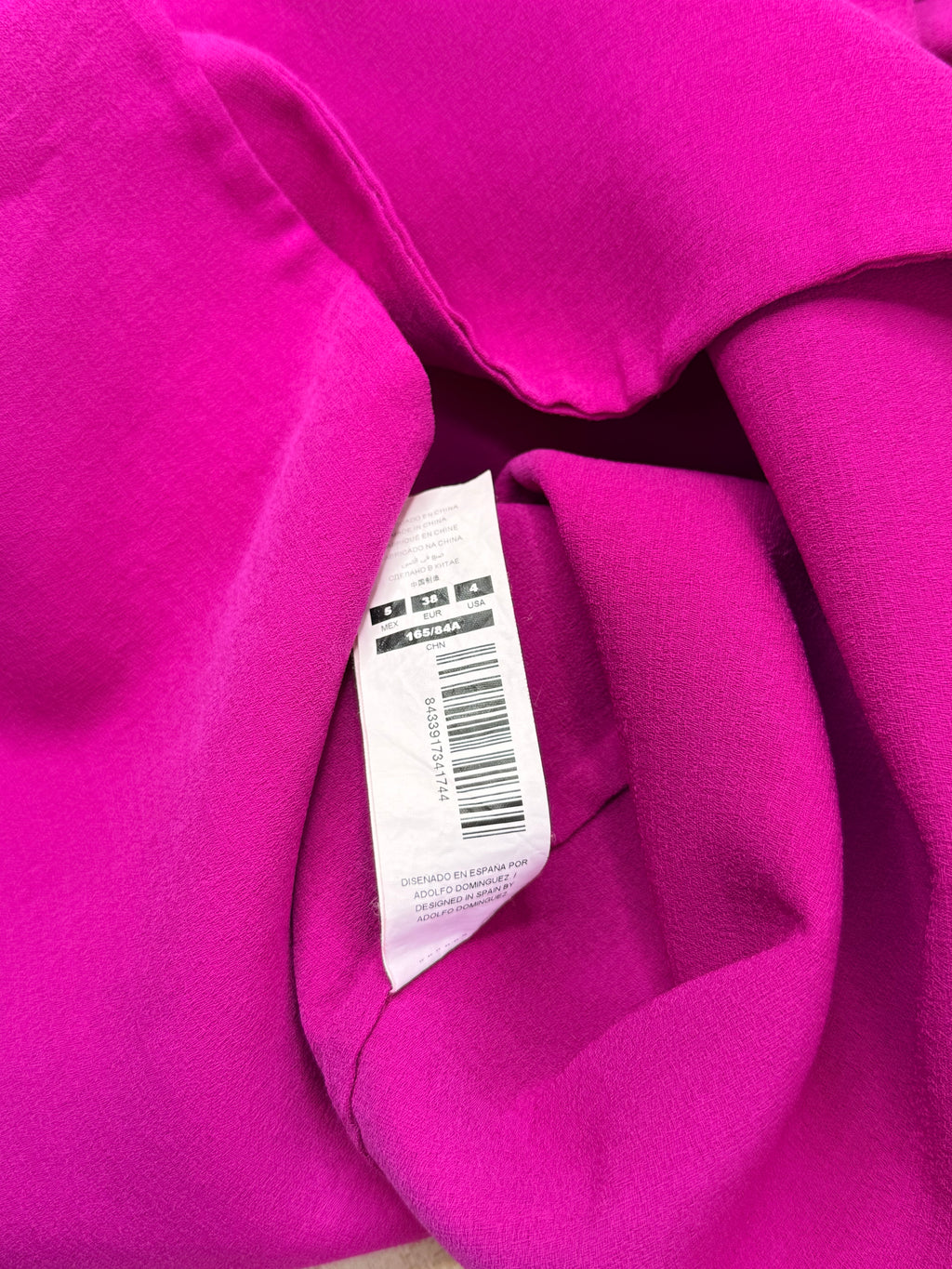 Adolfo Dominguez Fuchsia Pink V-Back Shift Dress (Size S / EUR 38)
