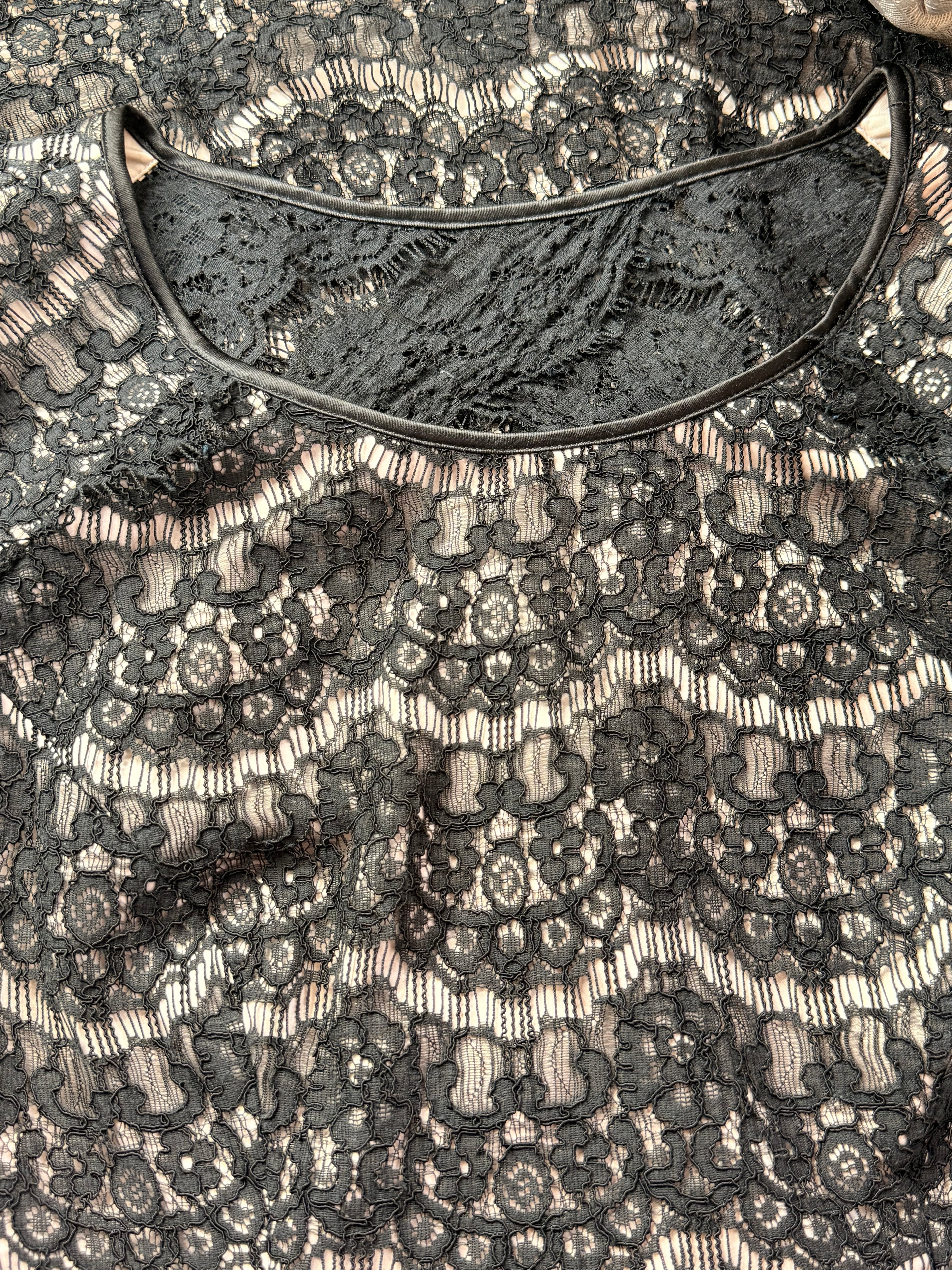 Forever New Black Lace A-Line Cocktail Mini Dress - Size AUS 12 / US 8 (Bust 34") Medium