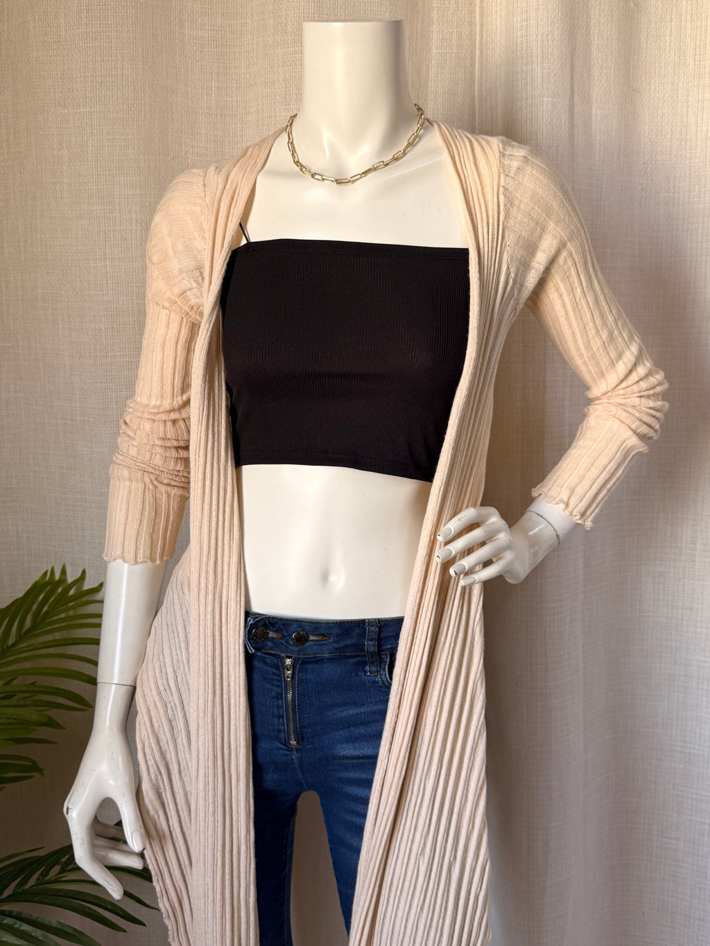 IOANNA KOURBELA Ribbed Longline Cardigan - Small