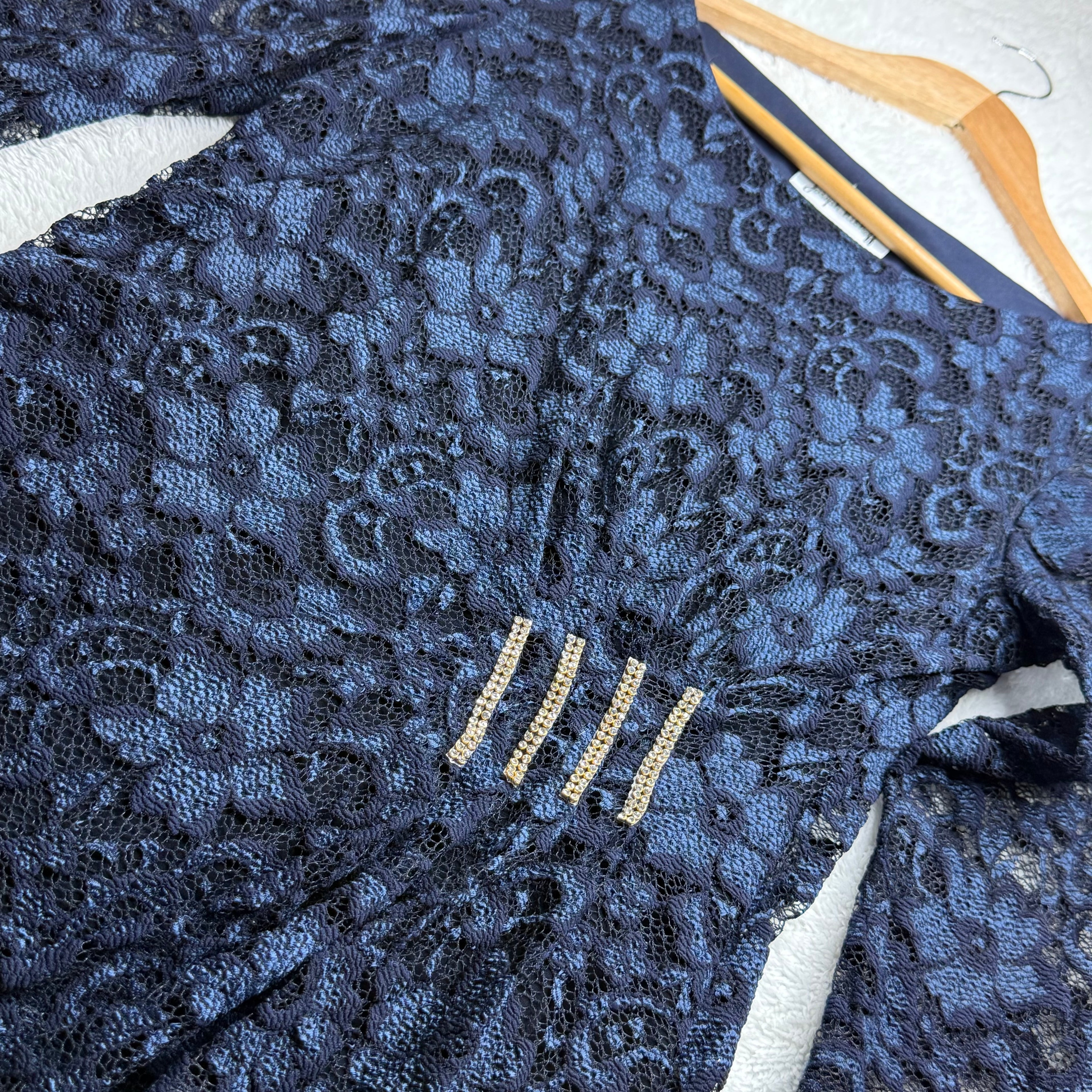 Joseph Ribkoff Navy Blue Lace Dress