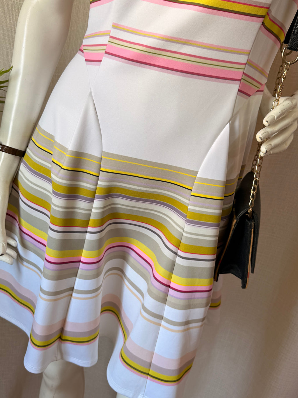 Legit Authentic Ted Baker "Sew in Love" Striped Fit & Flare Skater Dress (Size 2 / UK 10)