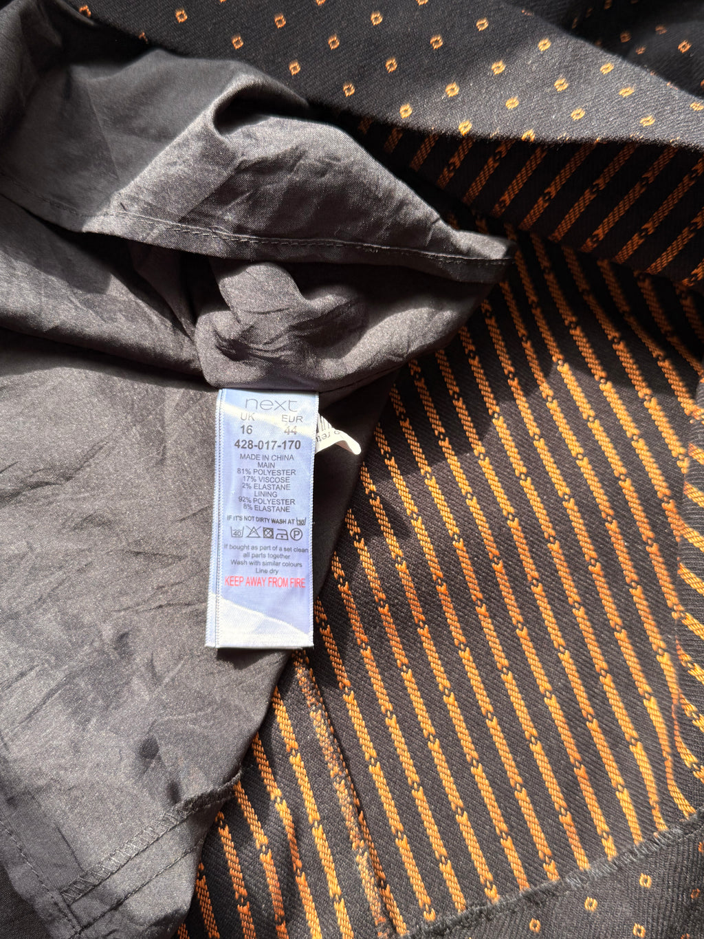 NEXT TAILORING Black & Gold Geometric Printed Shift Dress – Size UK 16 / EU 44 | Smart Workwear & Occasion Dress