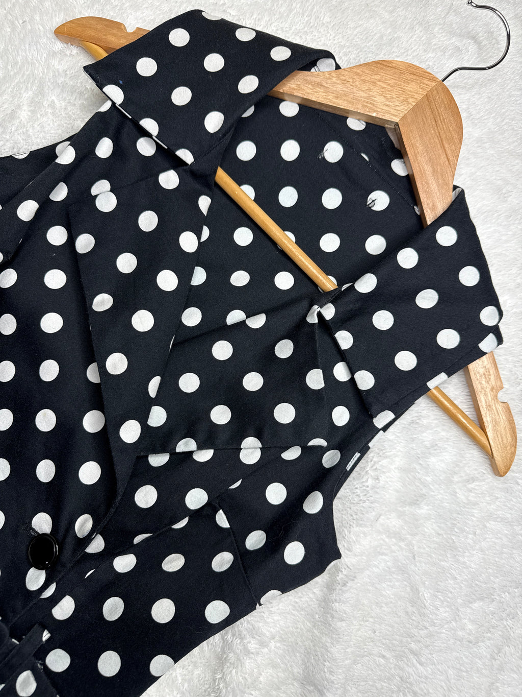 Black and White Polka Dot Midi Dress (Small)