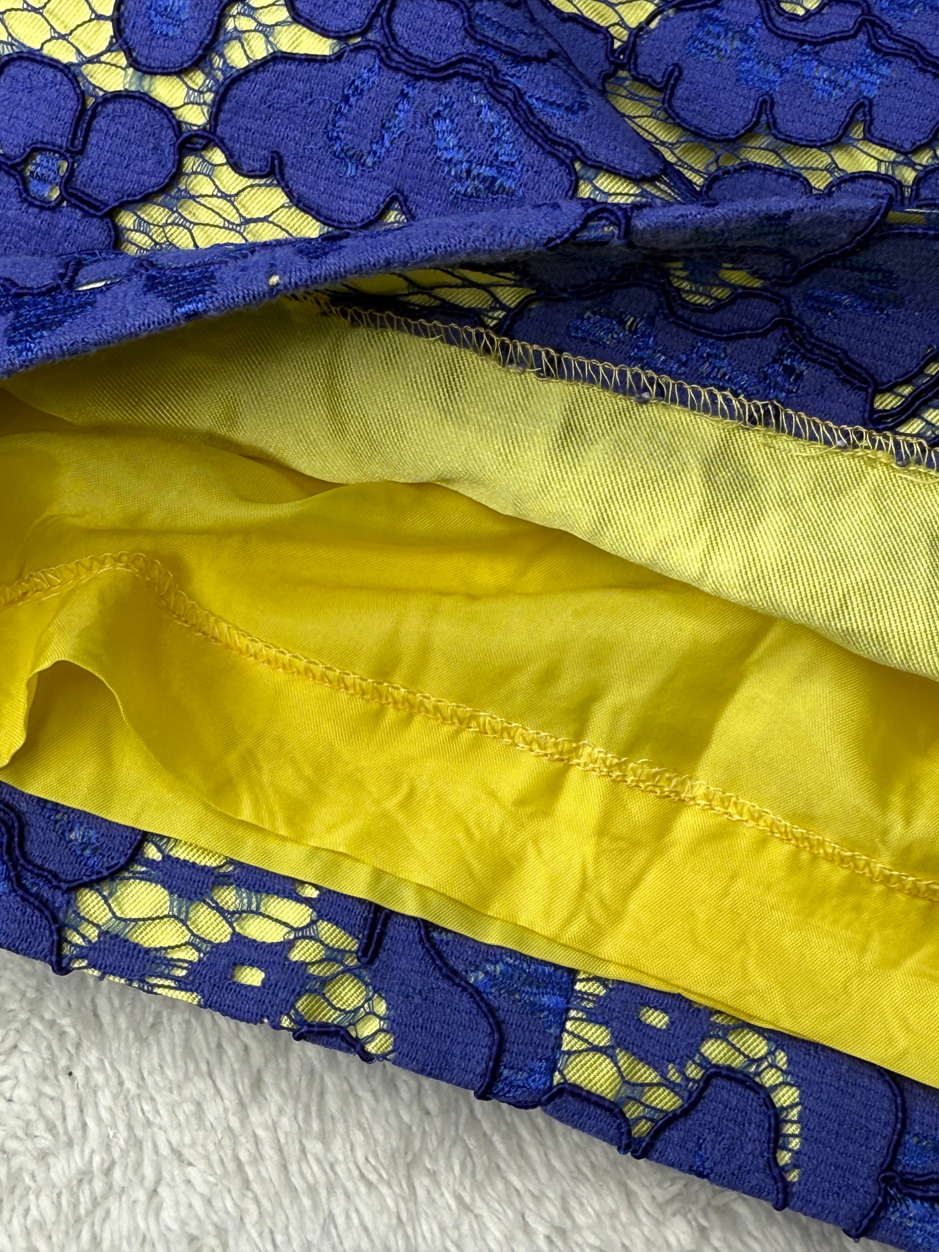 DOS ESPANA Royal Blue Floral Lace Dress | UK 20 / EUR 48