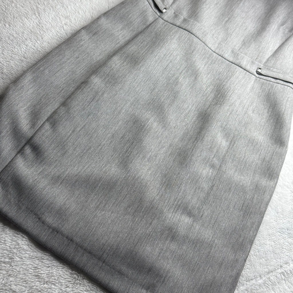 Primark Grey Textured Dress with Silver Belt Detail
