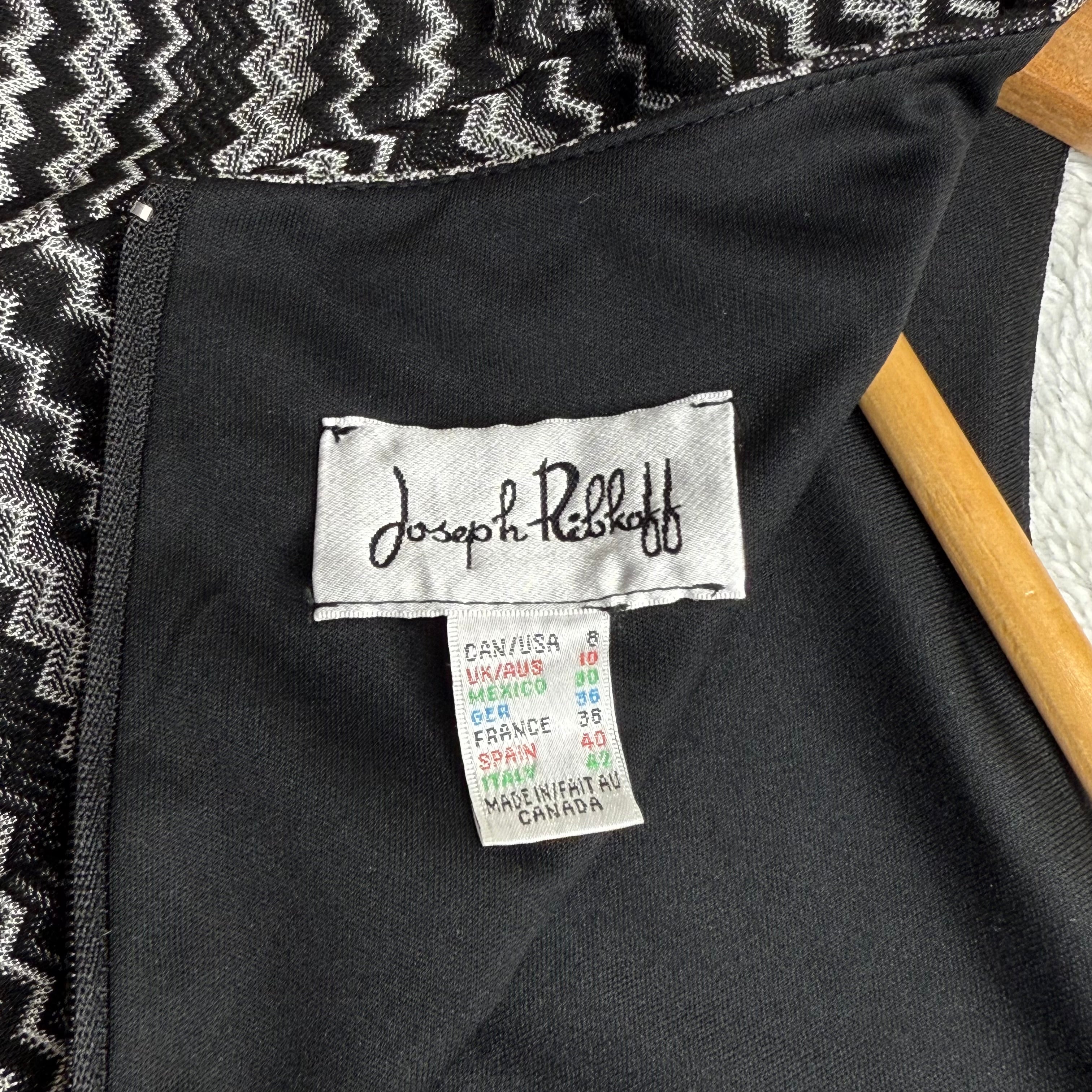 Joseph Ribkoff Black & White Zigzag Print Dress