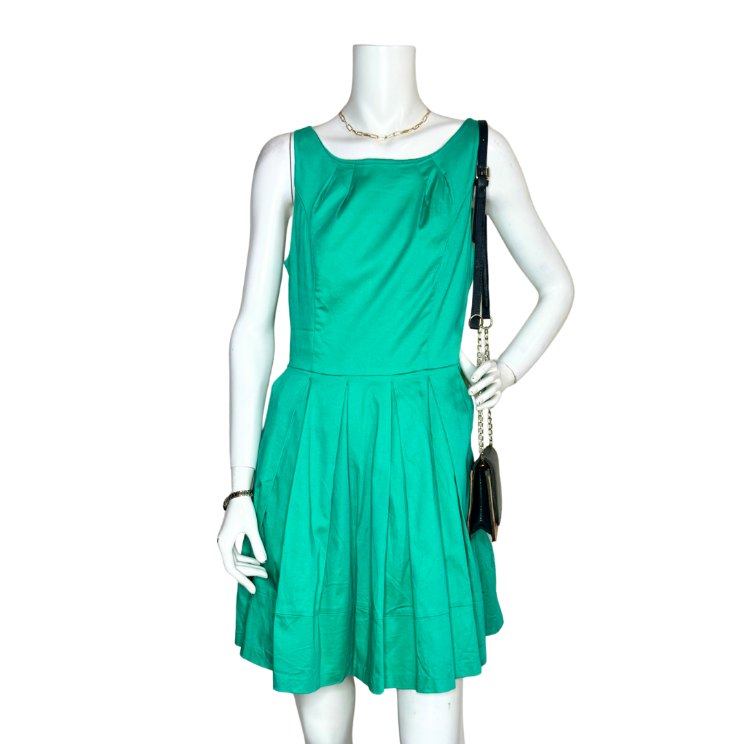Portmans Green Pleated Dress (Large)