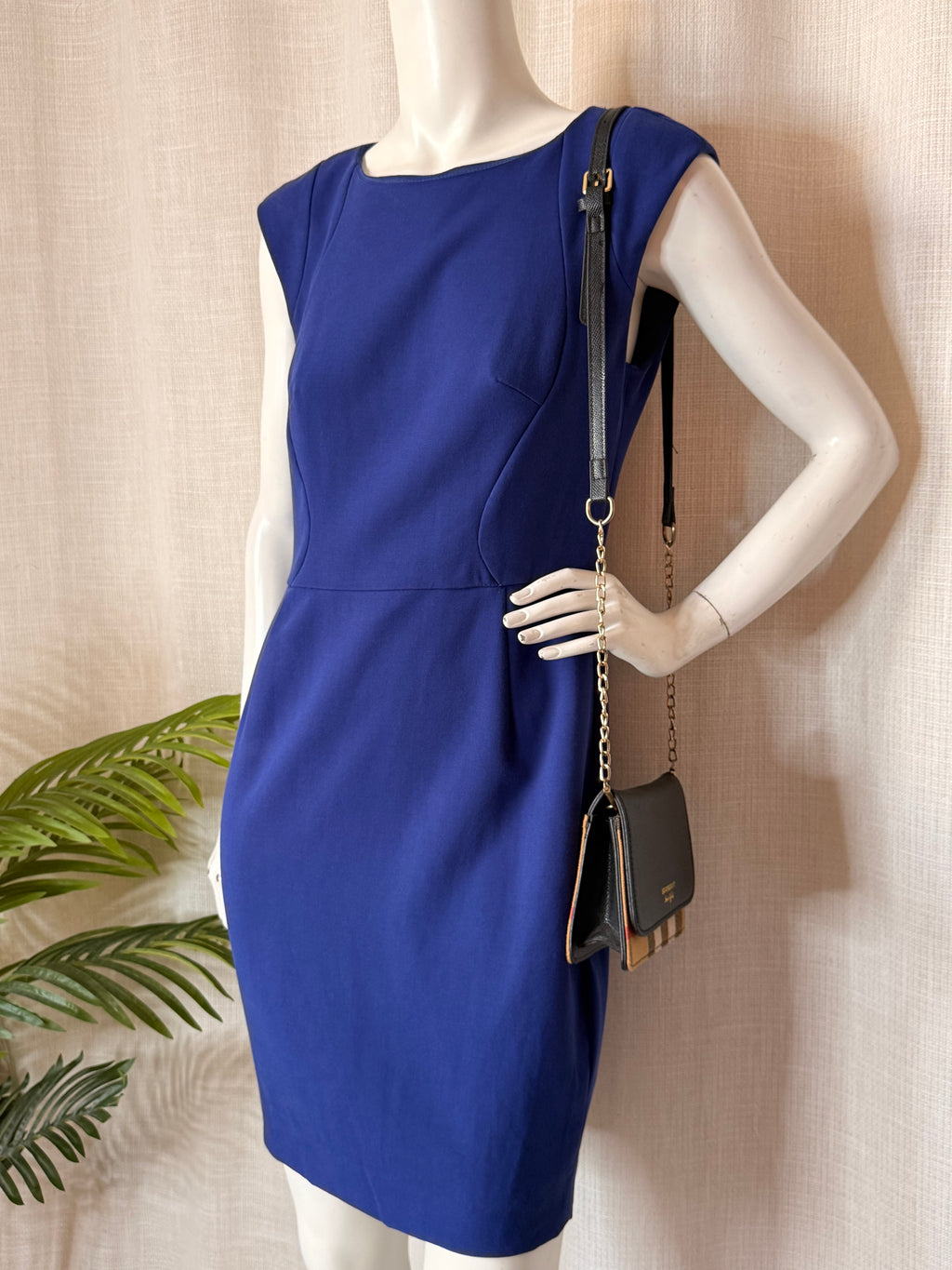 French Connection Royal Blue Sheath Mini Dress - Size UK 12 / US 8 (Bust 34")