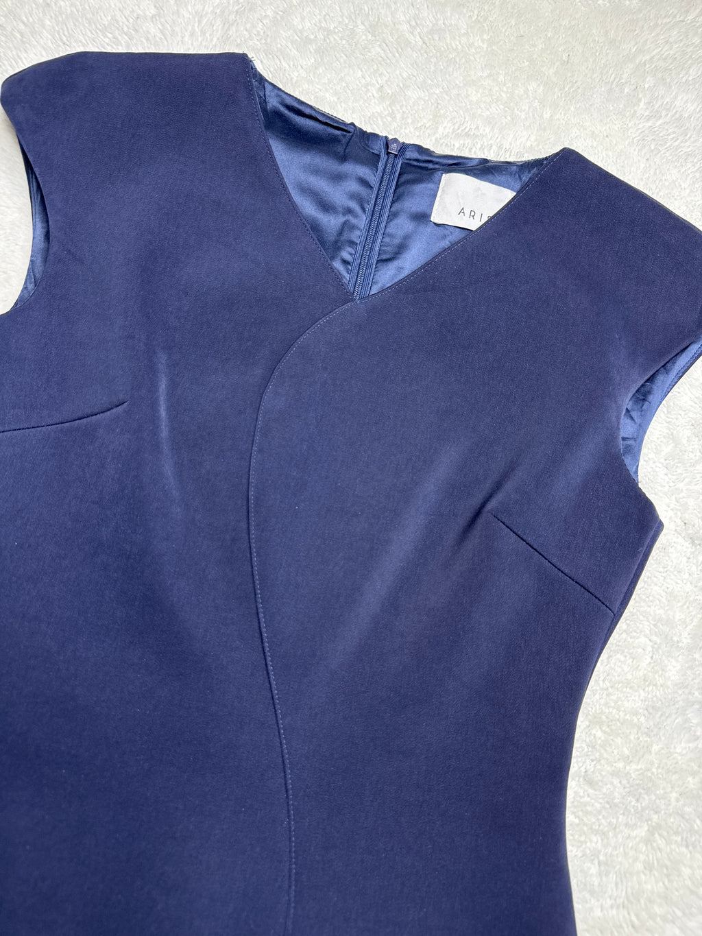 ARIS Navy Blue Sheath Dress (Small)