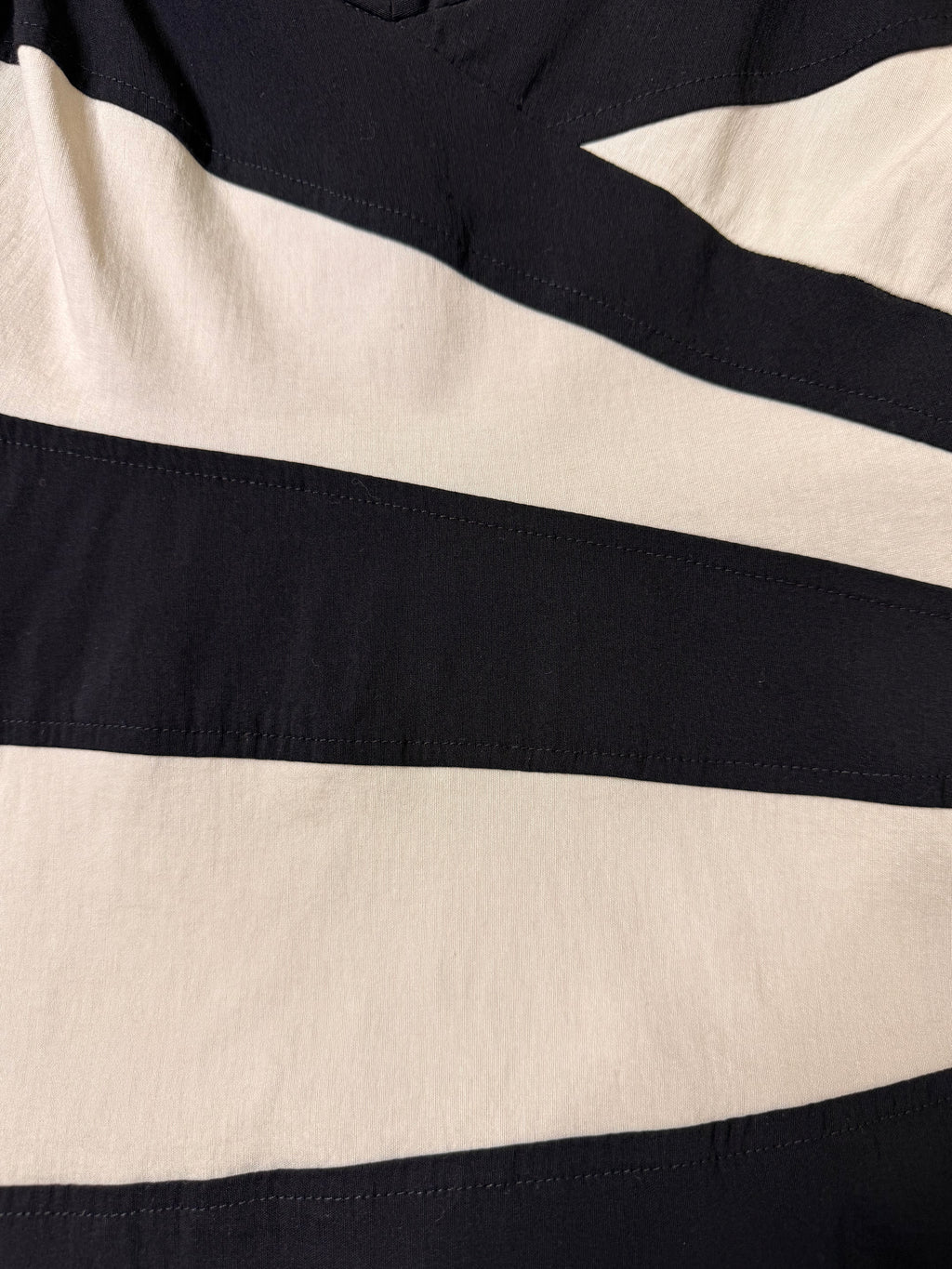 Star by Julien Macdonald Black & Cream Chevron Panel Midi Dress - Size UK 12 - Medium