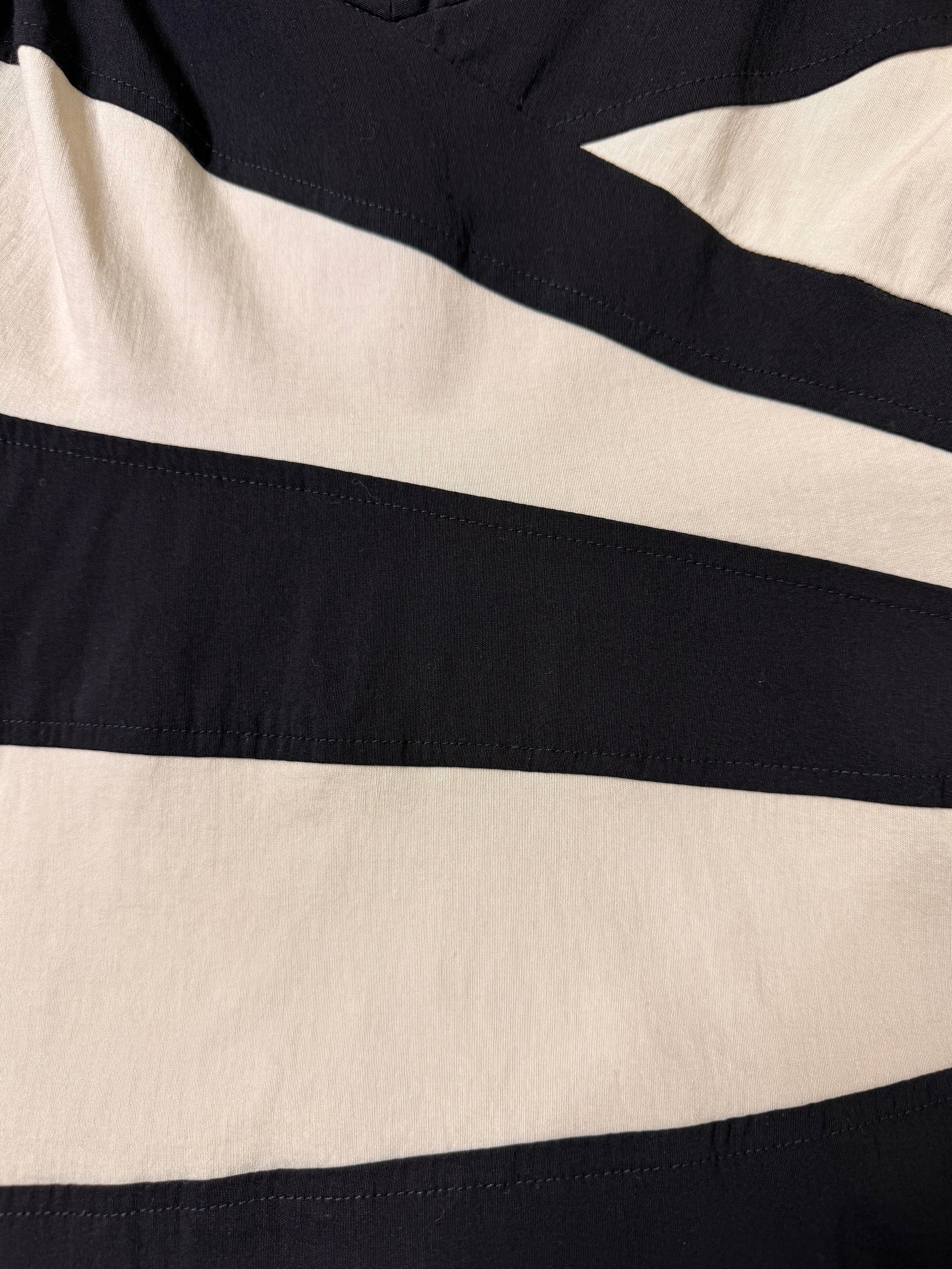 Star by Julien Macdonald Black & Cream Chevron Panel Midi Dress - Size UK 12 - Medium