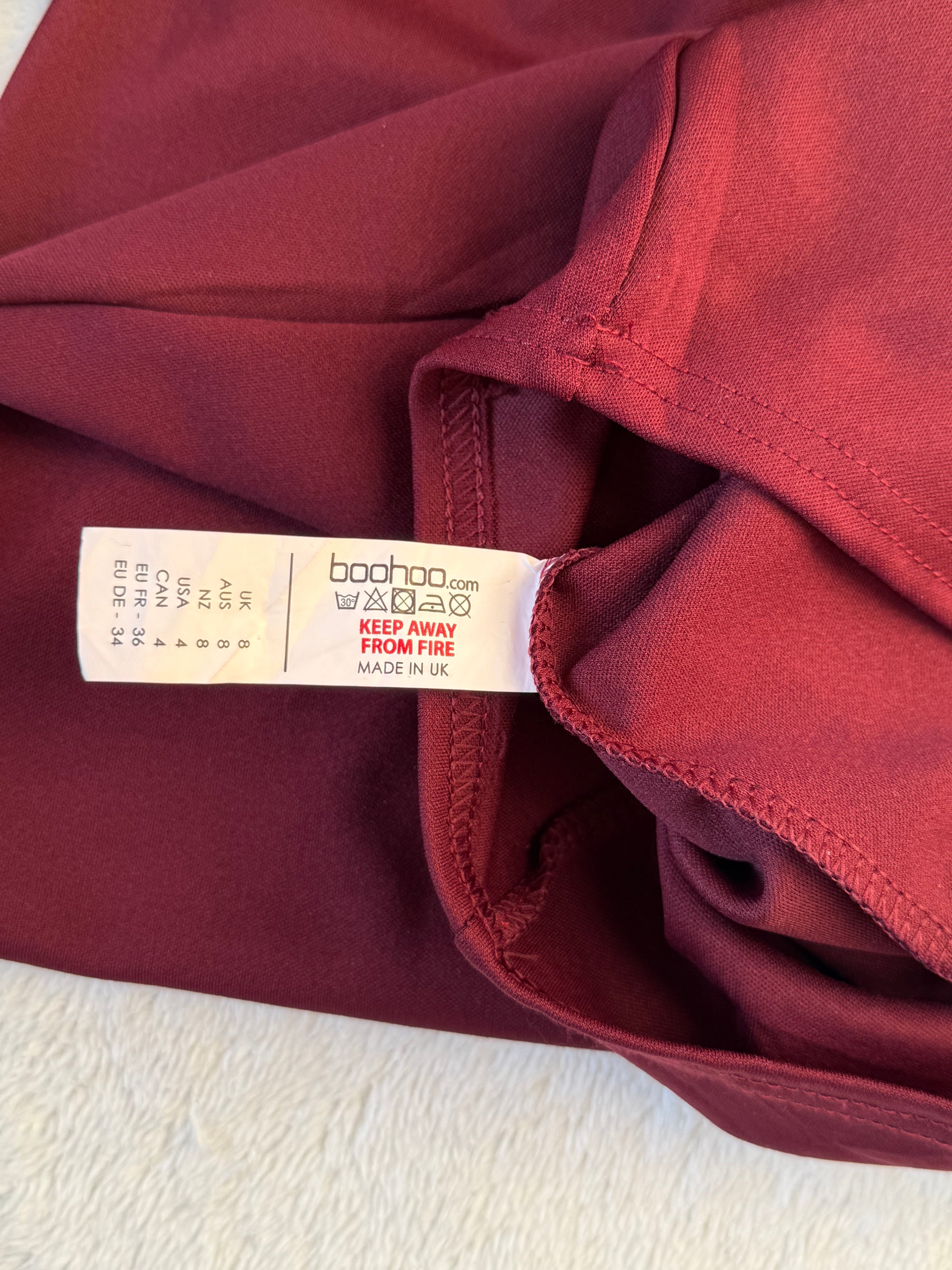 Elegant Boohoo Night Off-Shoulder Ruffle Midi Dress | UK 8