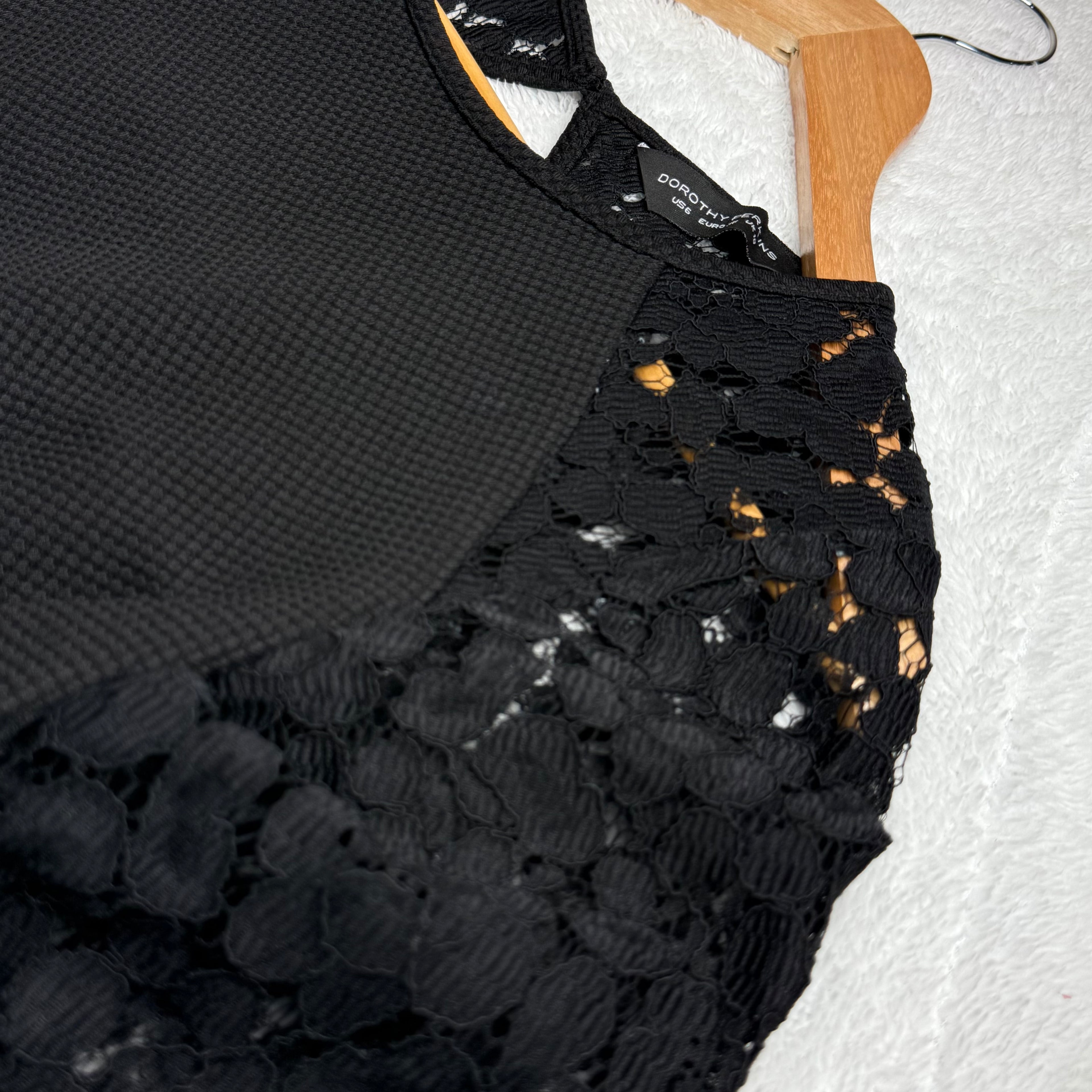 Dorothy Perkins Black Lace Fit-and-Flare Dress