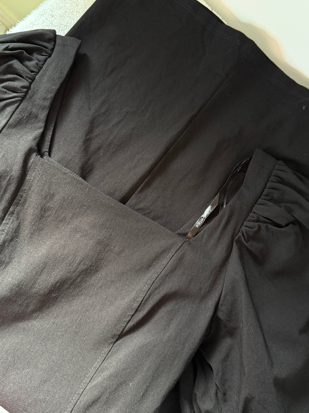 PRIMARK Black Square-Neck Puff-Sleeve Mini Dress | UK 10 (Preloved)