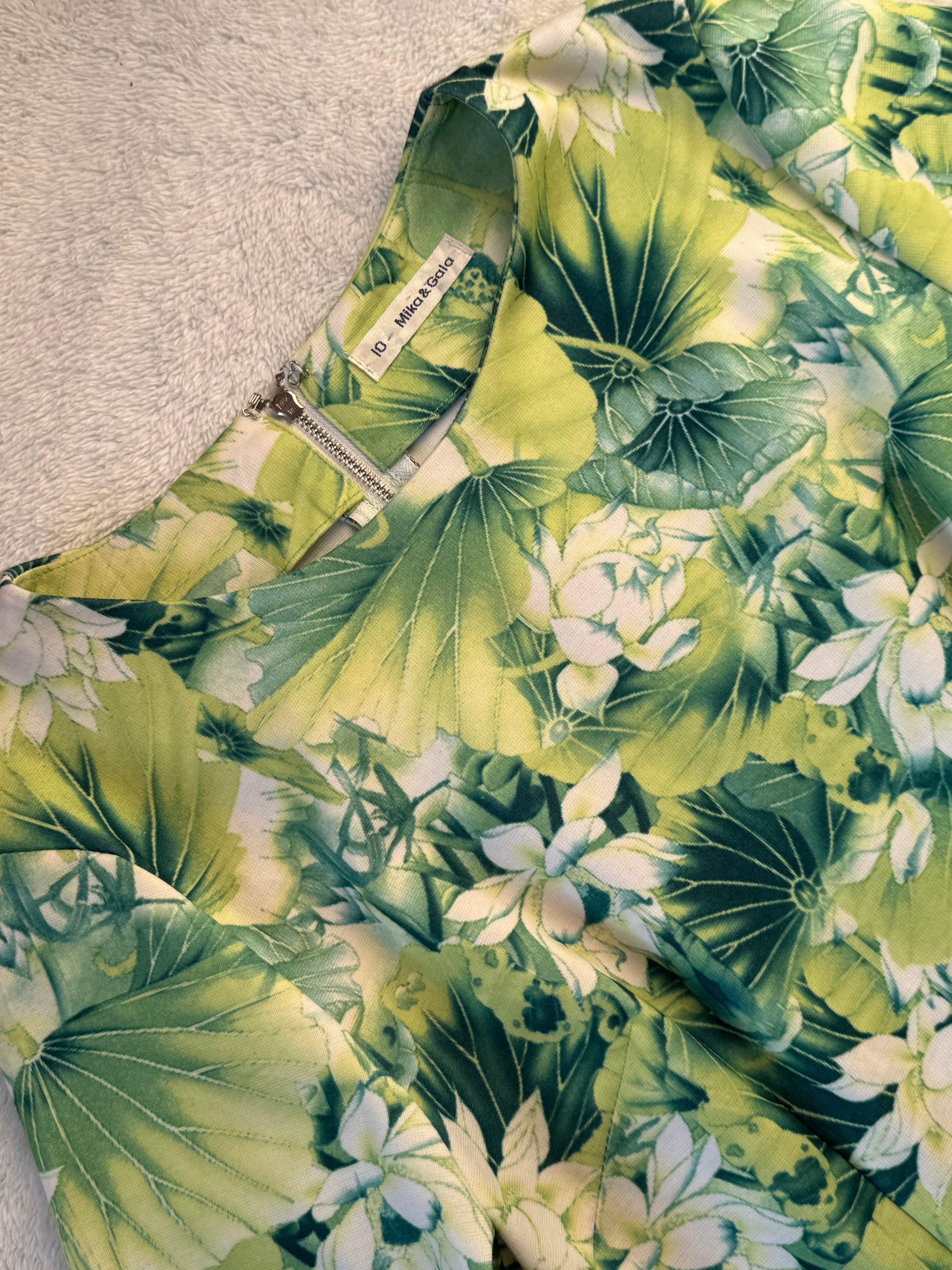 Mika & Gala Neon Floral Print Pencil Dress | UK 10