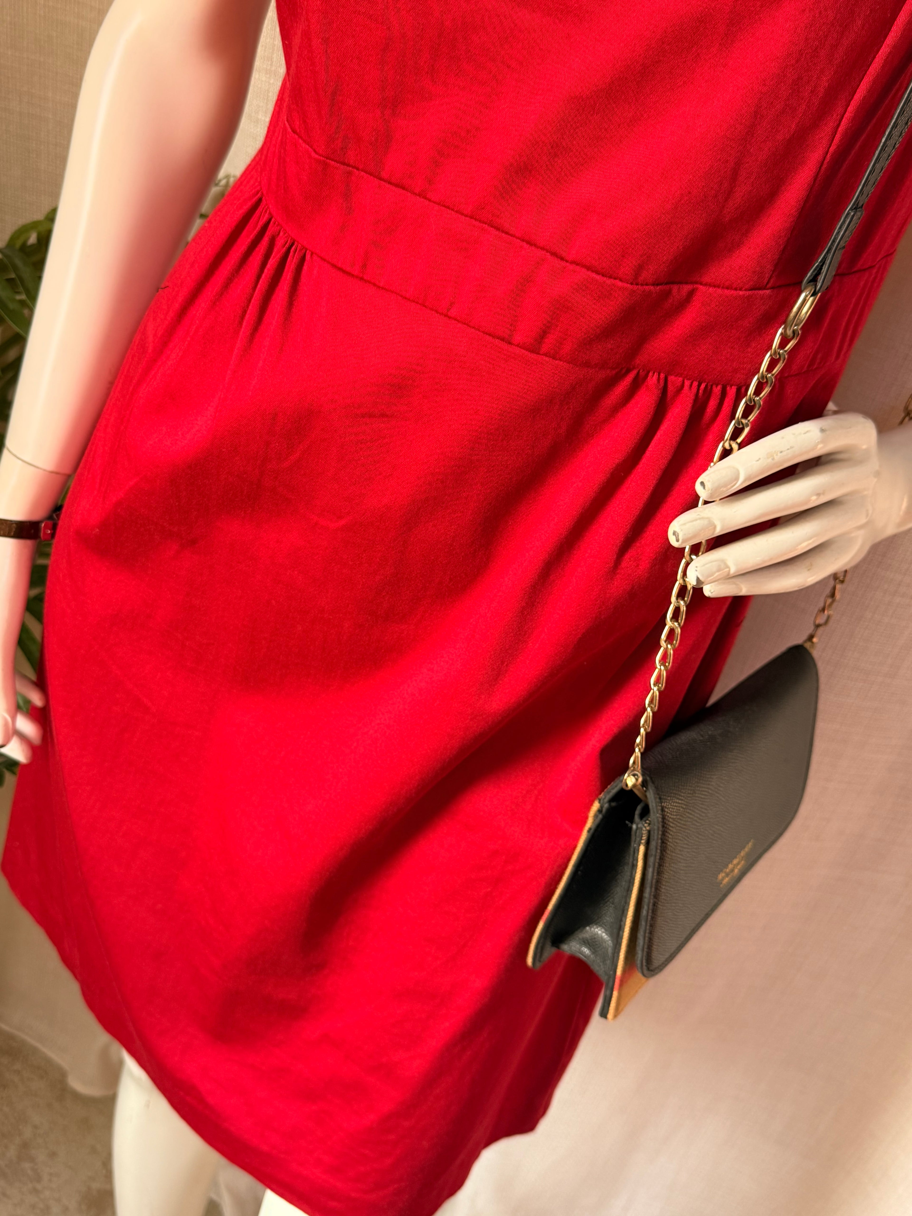 F&F Red Sleeveless Fit & Flare Dress – UK 10 | Elegant Party & Occasion Dress