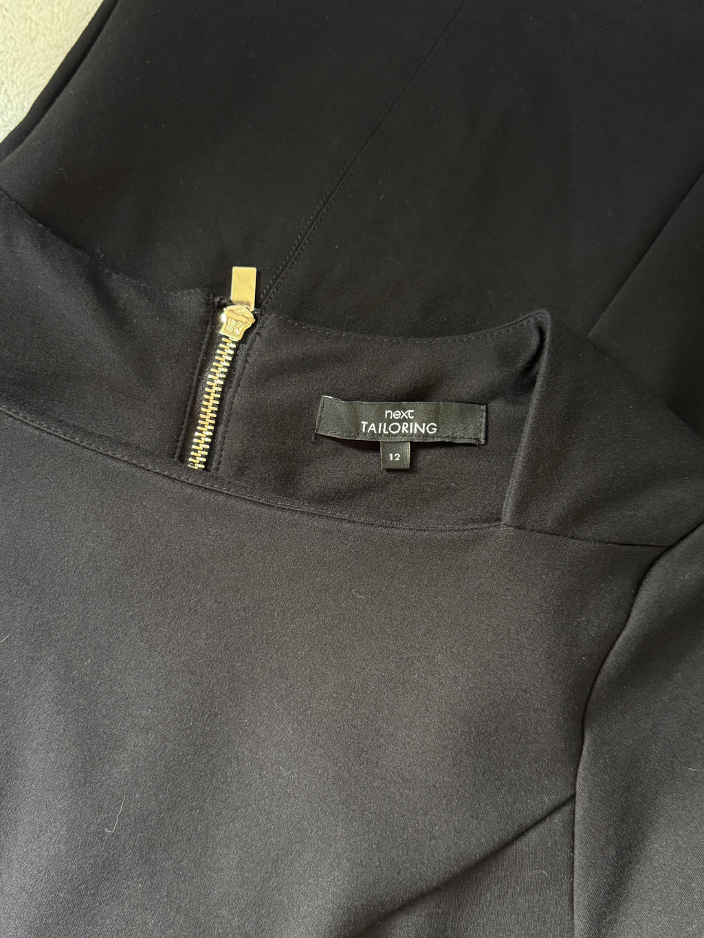 NEXT TAILORING Black Square-Neck Pencil Dress | UK 12 (Preloved)